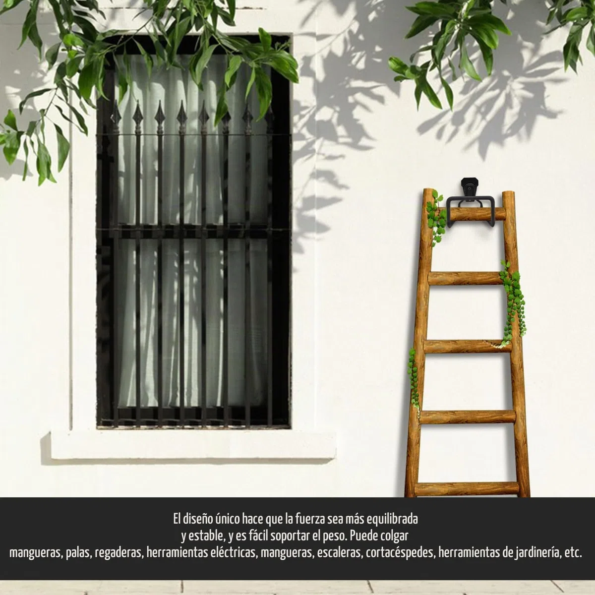 2 Piezas Soporte Manguera Jardin, de Montaje en Pared, Gancho de Almacenamiento Resistente para Jardín y Patio Exterior