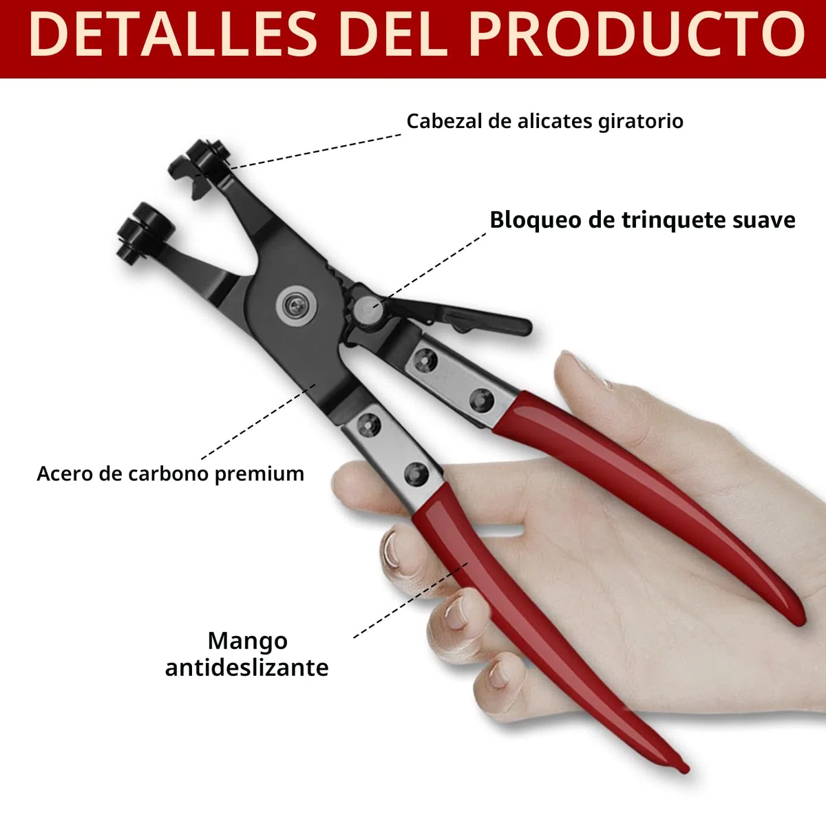 WISEUP Juego de 4 alicat de abrazadera, incluye alicates de resorte de alambre largo alcance de 27 pulgadas y removedor de manguera
