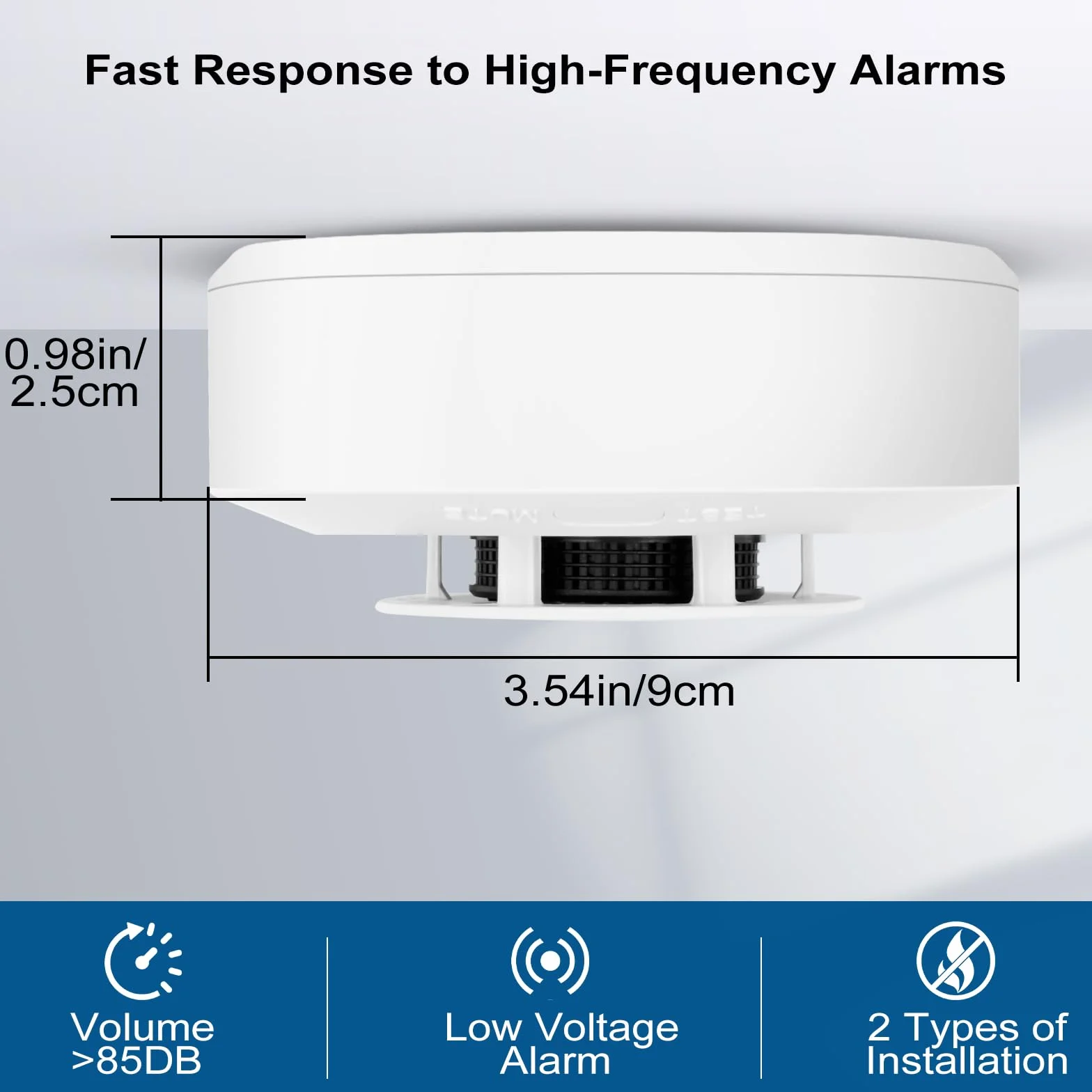 Detector de Humo Wi-Fi con Batería de 10 Años, App y Montaje Magnético, 1 Pieza