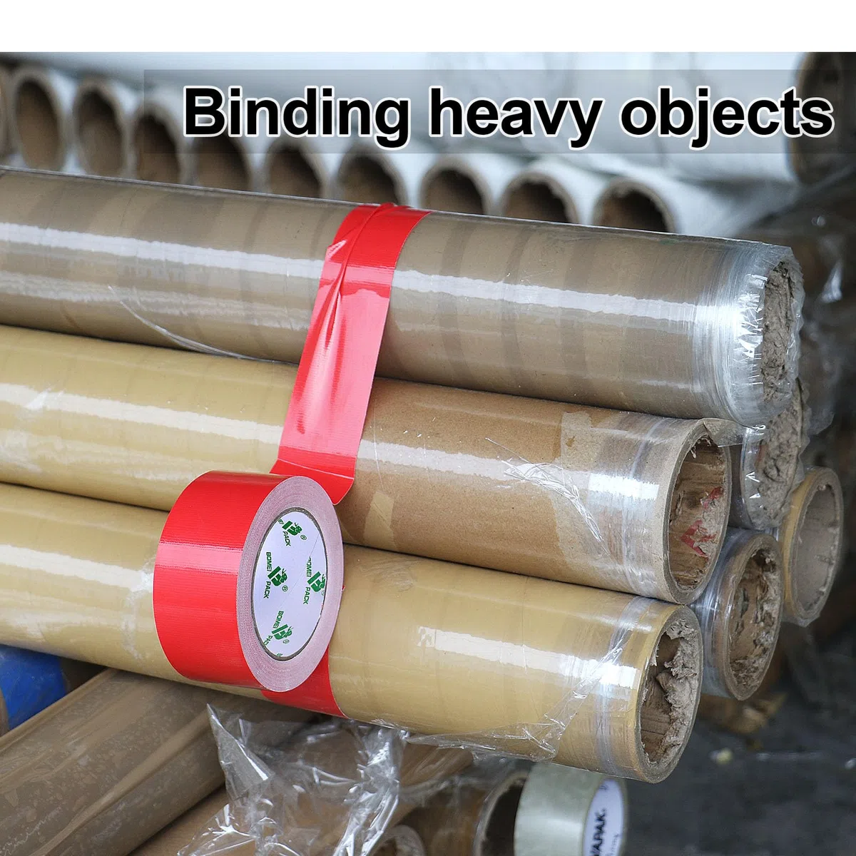 BOMEI PACK 2 Rollos Cinta americana roja de 50 mm x 30 m - Cinta de tela resistente, adhesiva e impermeable de Reparación Profesional y Cinta Gaffer de Tela Superresistente