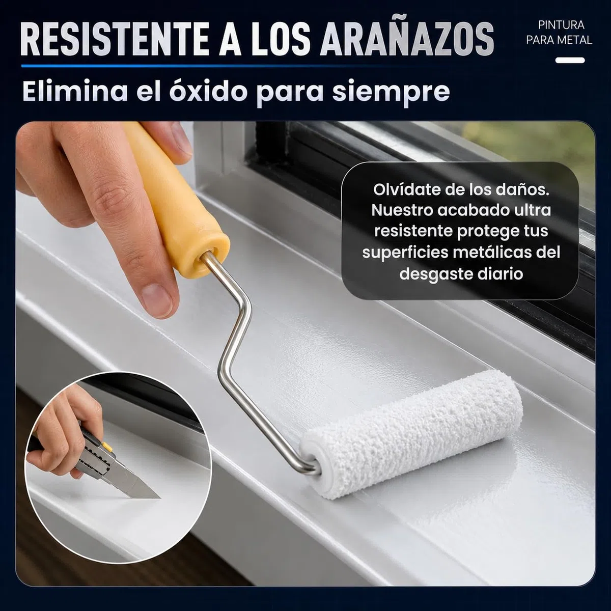 SPSIL Esmalte Antioxidante Plata 750ml Directo sobre Óxido Pintura Antióxido Metal Hierro Uso Exterior e Interior