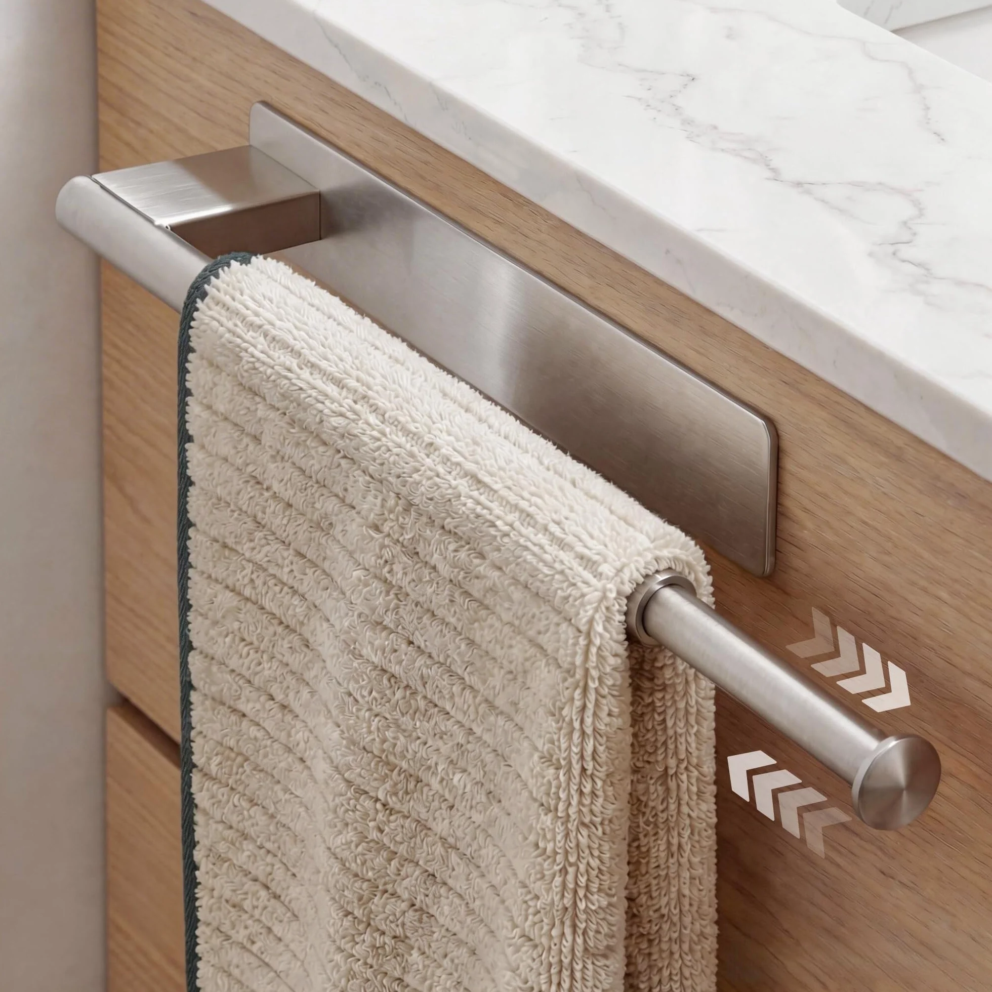 Toalleros de Baño sin Taladro Extensible 25-39 cm Acero Inoxidable 304 Adhesivo