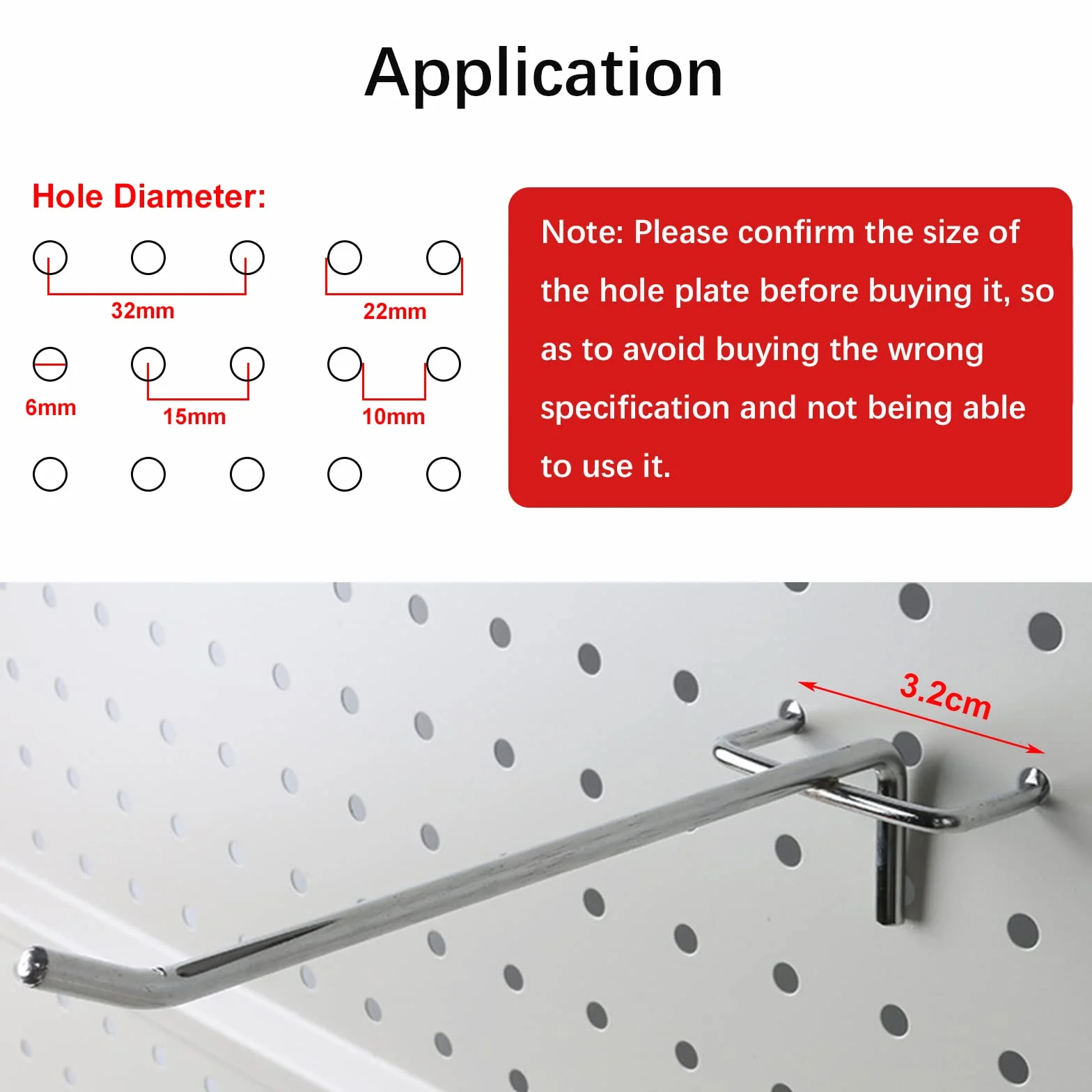 20 Piezas Ganchos para Tableros con Agujeros, 15cm Ganchos de Metal para Panel Perforado, para Perforada de Bricolaje Panel Chapa Perforada de Pared Estante de Exhibición Minorista