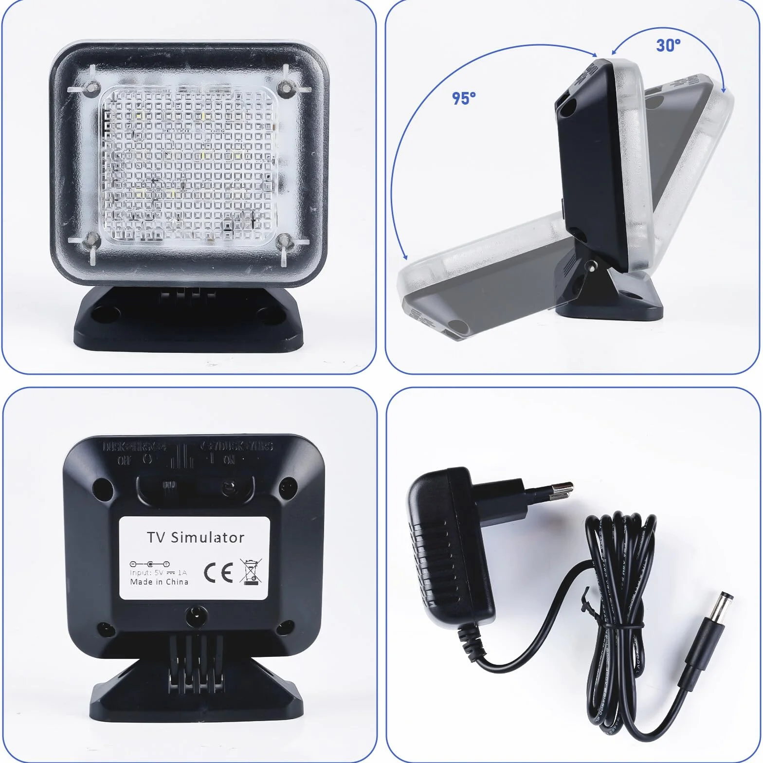 Aicharynic Simulador de TV LED: 1 Conjunto Simulación de Luz Protección contra Robos, TV Falsa para Seguridad en el Hogar, Ideal para Sala de Estar, Dormitorio (85mm*35mm*90mm)