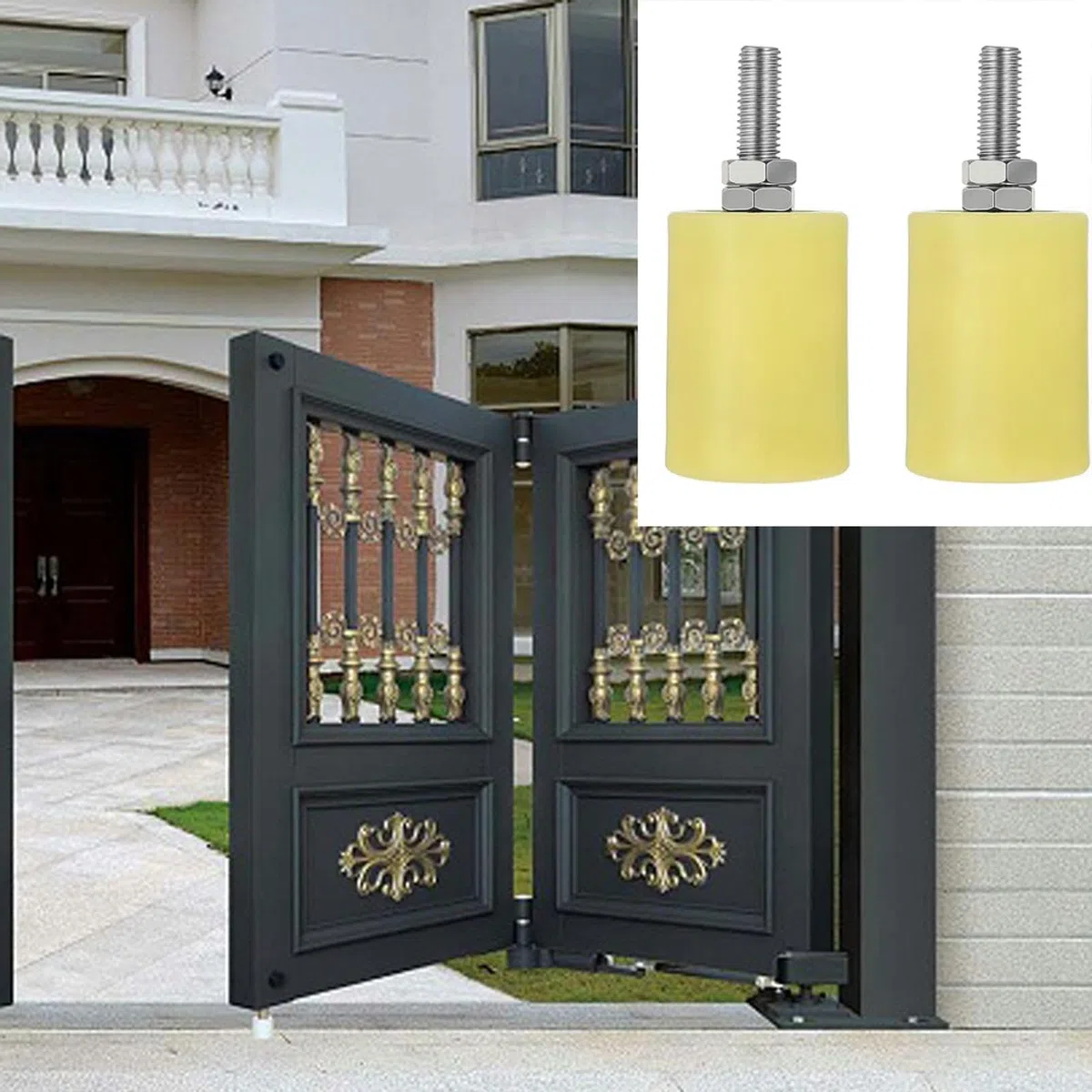 2 rodillos guía de puerta corredera, guías de nailon para puerta corredera, montaje de soporte de riel resistente para el hogar, garaje, jardín (40 x 60 mm)