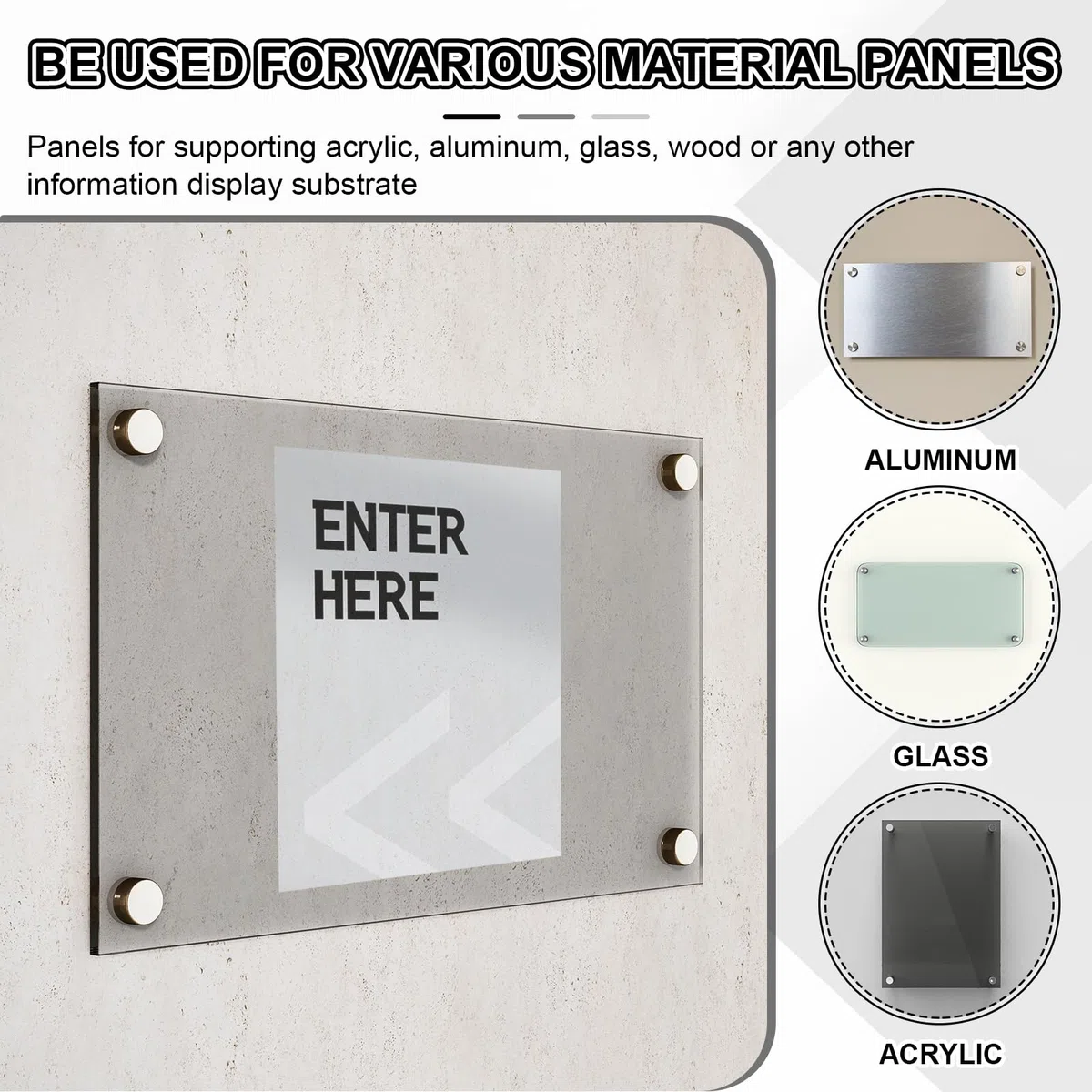 PATIKIL Tornillos De Separación 1/2x0.79", Paquete De 16 Montajes De Pared De Acero Inoxidable, Hardware Para Montar Letreros, Clavos De Separación Para Colgar Letreros, Plateado