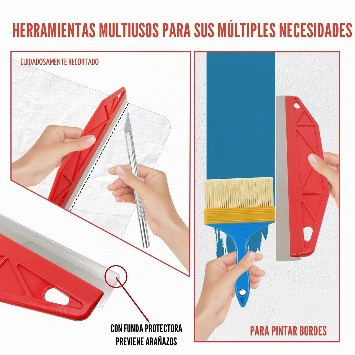 Herramienta para papel pintado de 15 piezas, juego de herramientas manuales con espátula alisadora, para adhesivo, instalación wallcovering y película ventanas