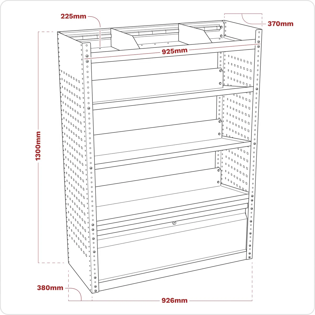 Sealey Sistema de Almacenamiento Modular Inclinado para Furgoneta - APMSVCOMBO2