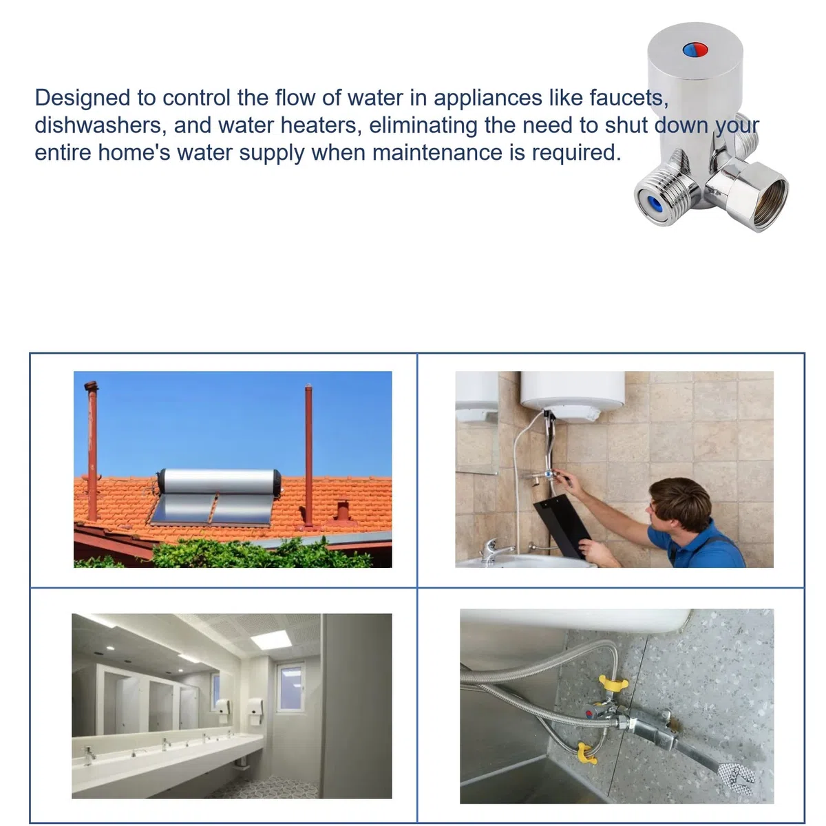Válvula mezcladora de agua fría y caliente G1/2 mieszacz do wody válvula mezcladora termostática automática con válvulas de retención, 20 m³/h para tuberías Wasserhahn Ventile