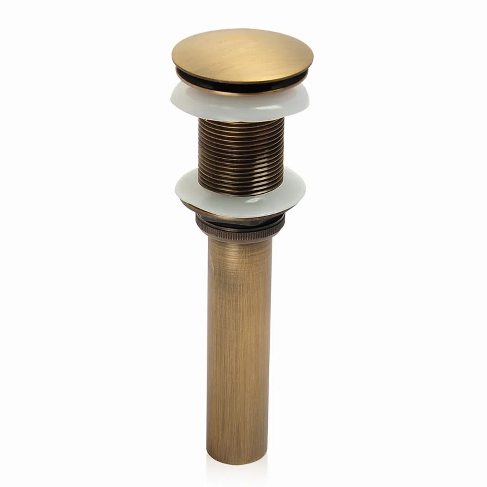 Fregadero para Lavabo sin Ranura Empujar para Elevar Haga Clic en Tapón para Desecho Clack Tapón para Desagüe sin Desbordamiento Terminado (Amarillo)