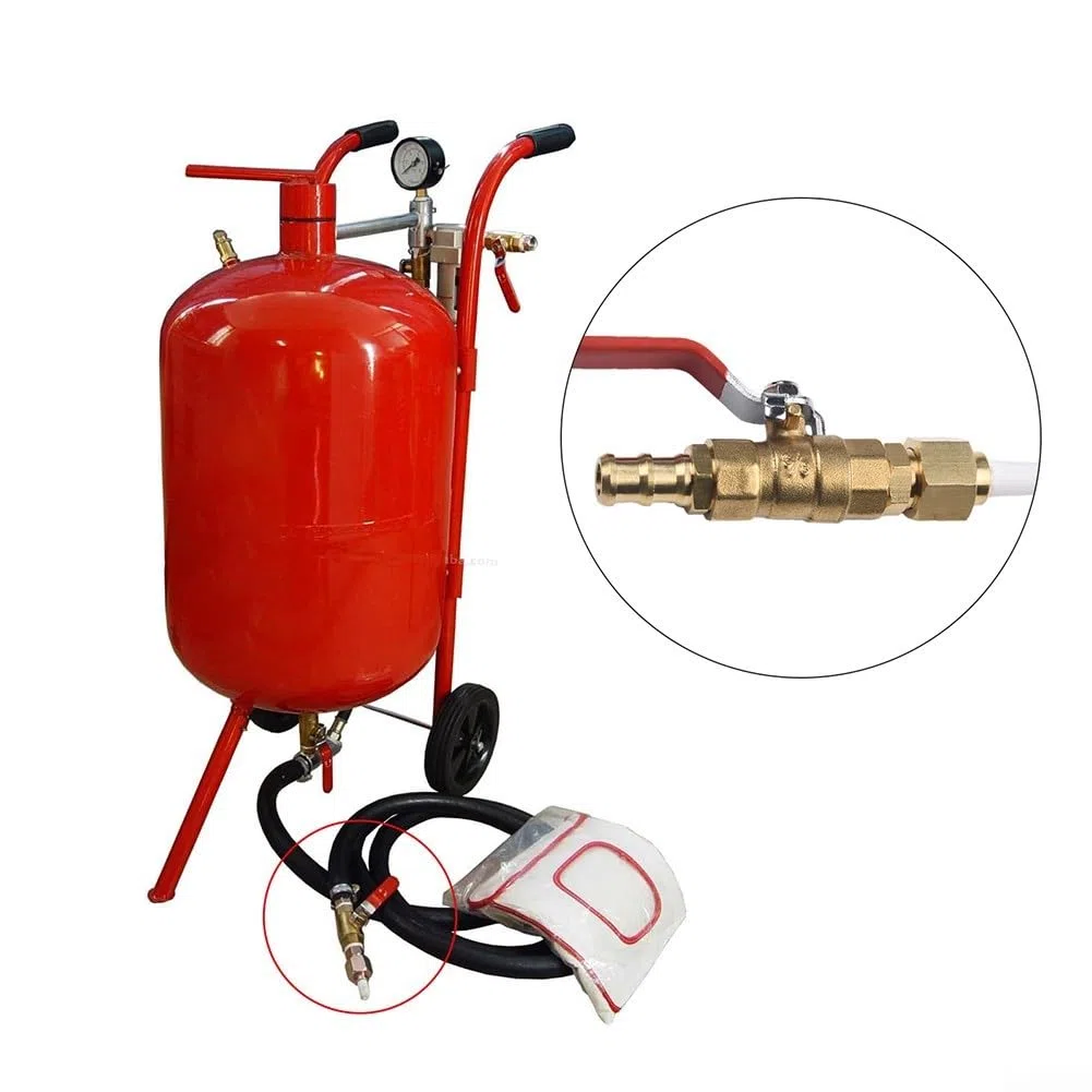 Kit De Montaje De Boquilla De Chorro De Arena De Cerámica con Conector De Válvula De Bola De Latón para Proyectos De Bricolaje, 4 Puntas De Alúmina (2,4/2,7/3,2/3,6 Mm)