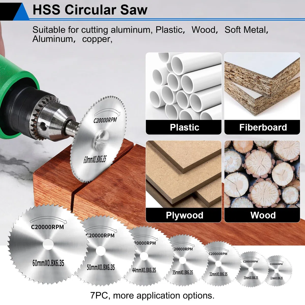 Kit de 45 ruedas de corte gupawix para herramientas giratorias Dremel, discos de corte de diamante, sierra circular HSS, ruedas de corte de fibra de vidrio con 6 mandriles, accesorios de herramientas