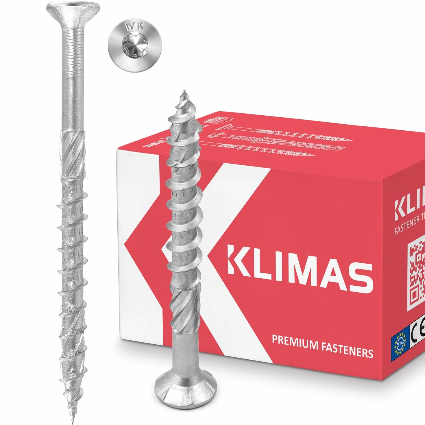 Klimas Tornillos para Madera - Tornillos torx - Avellanada - Tornillos Multiusos - para construcción de tejado - Pornillos autorroscantes - Screw - Parafusos Madeira - 4x60 mm 50 uds. KMWHT, WKCS