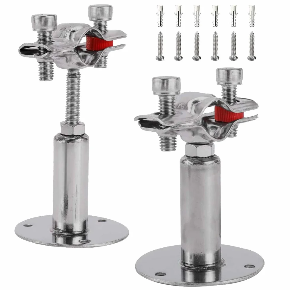 Soportes de Tubería de Montaje en pared de Acero Inoxidable, 2 Piezas de Abrazadera de Soporte de Tubería Ajustable Correas de Tubería con Tornillos para Tubo de Dia 19 mm(1/2 pulgada)