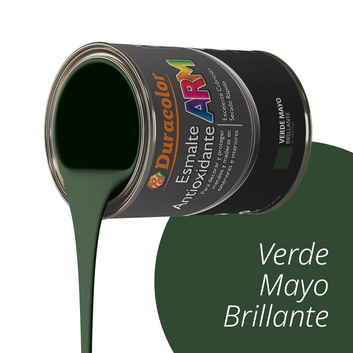 Esmalte Antioxidante ARM - Color Verde Mayo - 750 ml - Superficie Exterior e Interior - Acabado Brillante y de Rápido Secado - Excelente Dureza y Resistencia - Duracolor