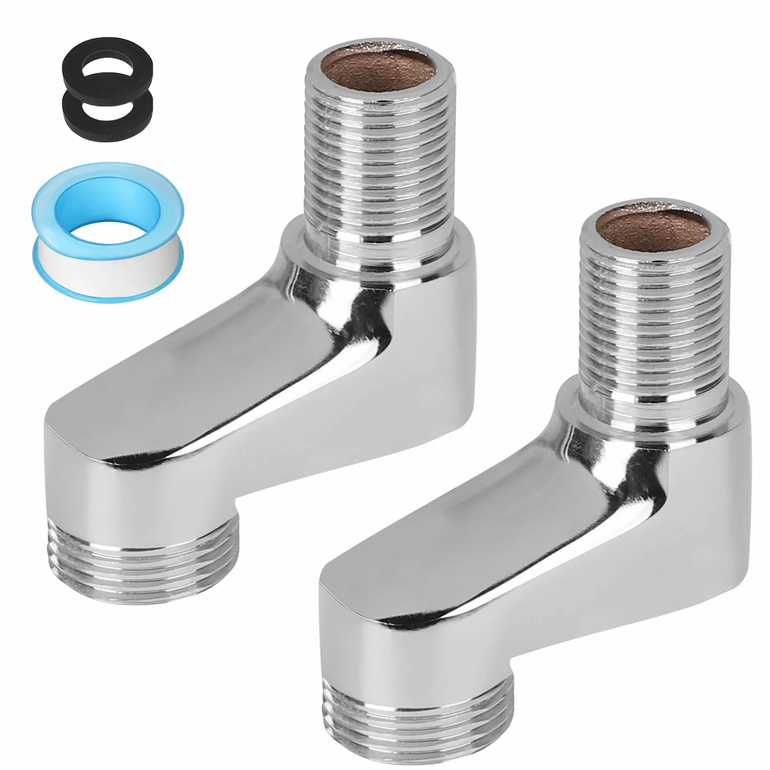 LALAGO 2 piezas Conexión en S G1/2 a G3/4, Prolongación de Grifo Alcance Ajustable 75-225mm, Adaptador para Grifería de Ducha Latón Macizo para Grifos Murales de pie de Garra Bañeras