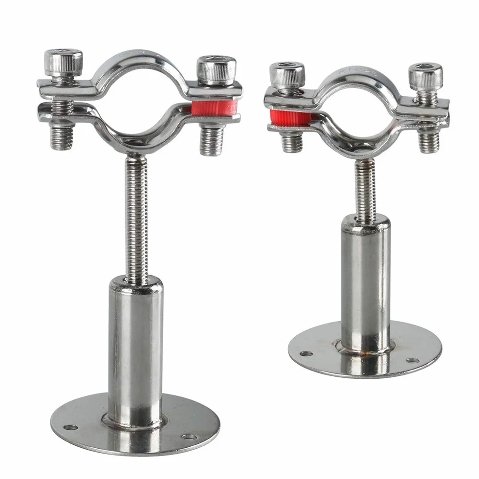 Soportes de Tubería de Montaje en pared de Acero Inoxidable, 2 Piezas de Abrazadera de Soporte de Tubería Ajustable Correas de Tubería con Tornillos para Tubo de Dia 19 mm(1/2 pulgada)