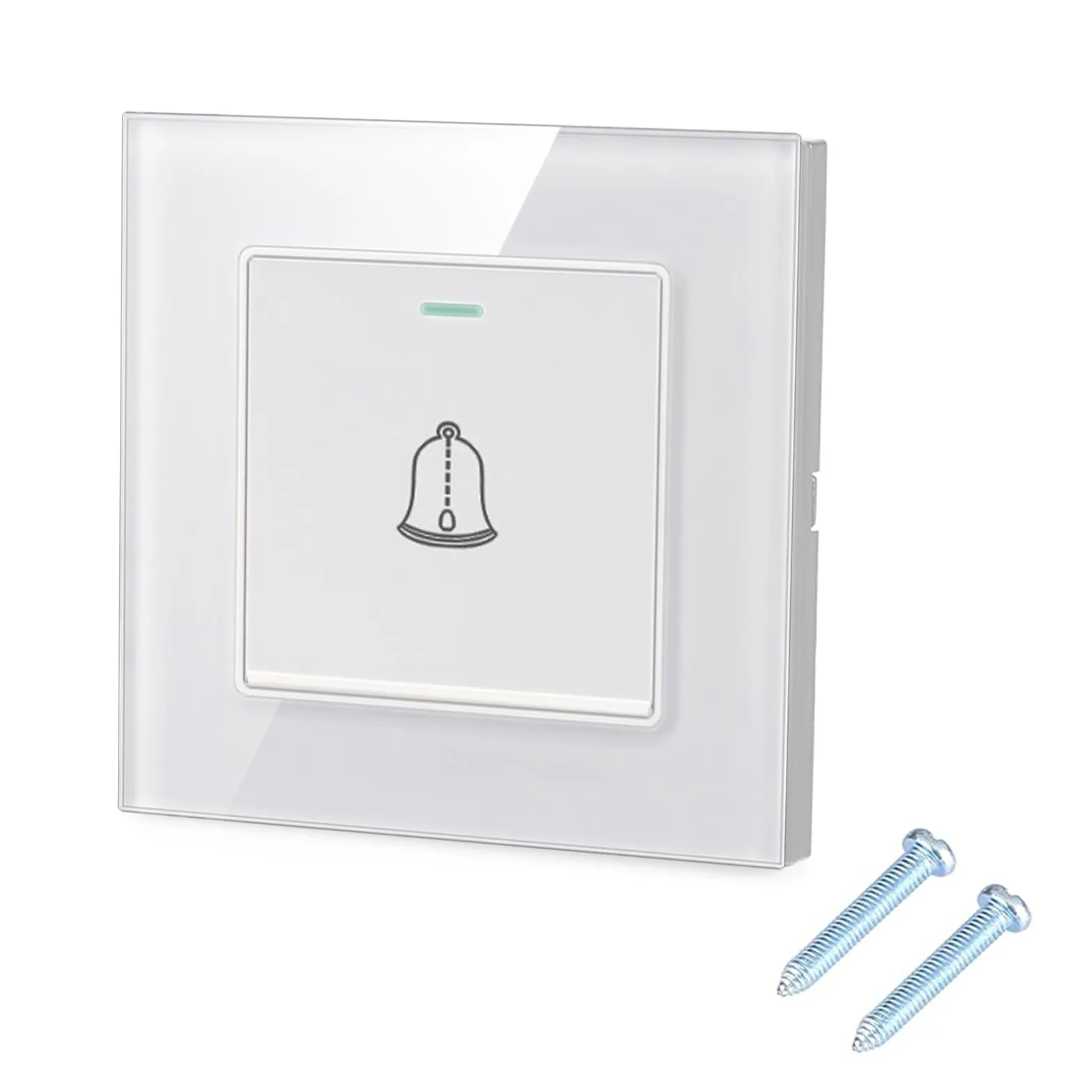Interruptor de Timbre, Pulsador Timbre Botón de Timbre, Pulsador empotrado con Tornillos 220~250 V Botón de Presión Interruptor, Incrustado (Blanco)