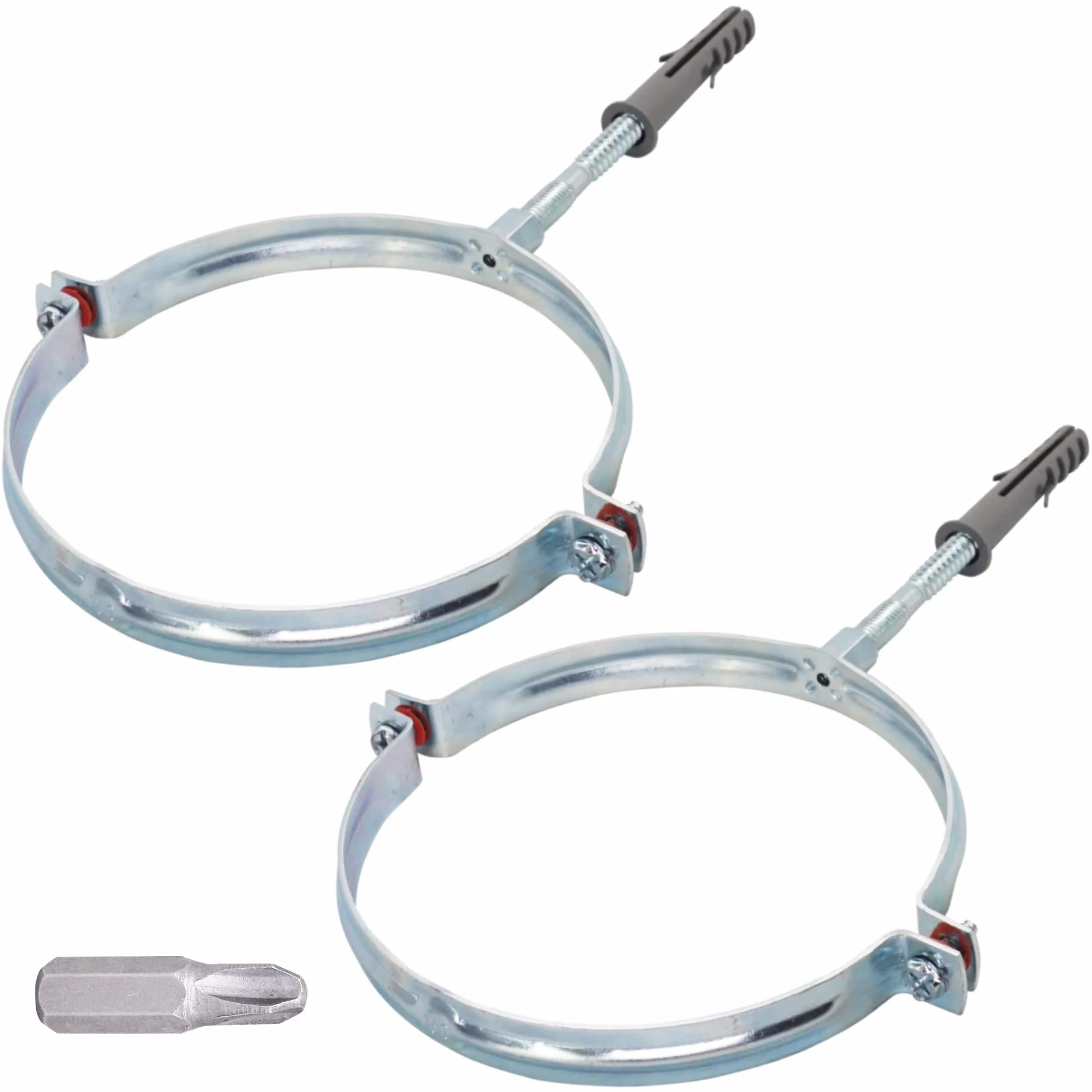 SKIR'CO (2 piezas) Soportes de tubería para tubos de 150 mm, soportes de tubería para montaje en pared y techo, abrazaderas de tubería