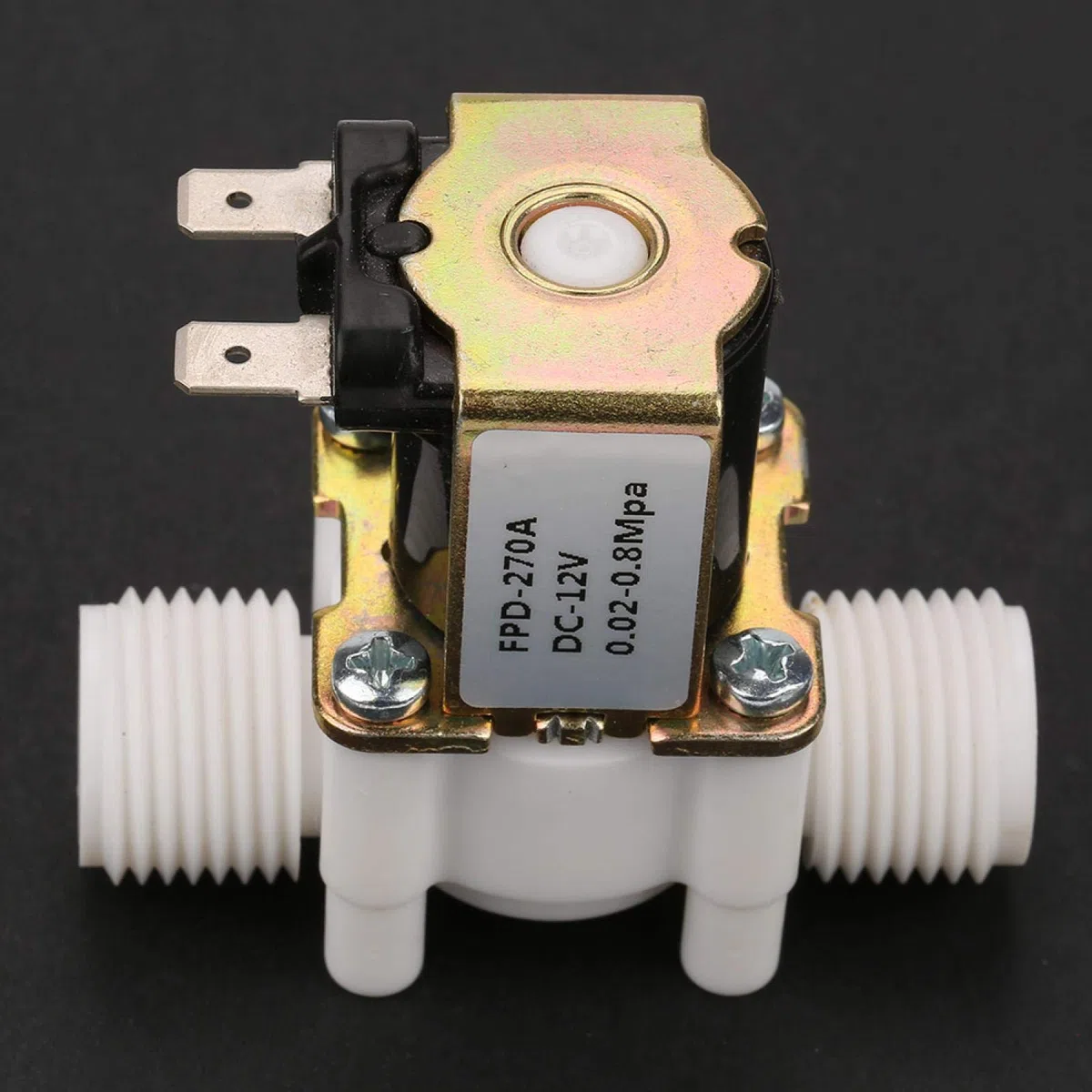 Akozon Válvula de solenoide de agua 12V G1 / 2 "NC Válvula de agua de solenoide de entrada eléctrica para dispensar agua