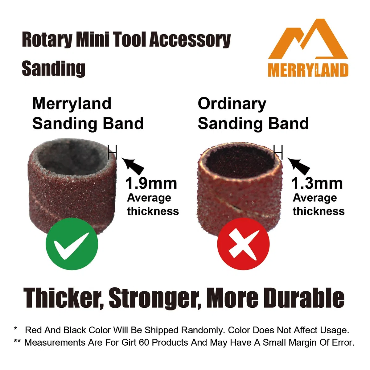 Merryland Tambores de Lijado para Dremel 184pcs, Mangas de Lijado 120# 13mm 180pcs y Mandril de Lija 4pcs, Uñas Manicura Pedicura Herramienta Rotativa Accesorio Eléctrica DIY, RMTA184C3