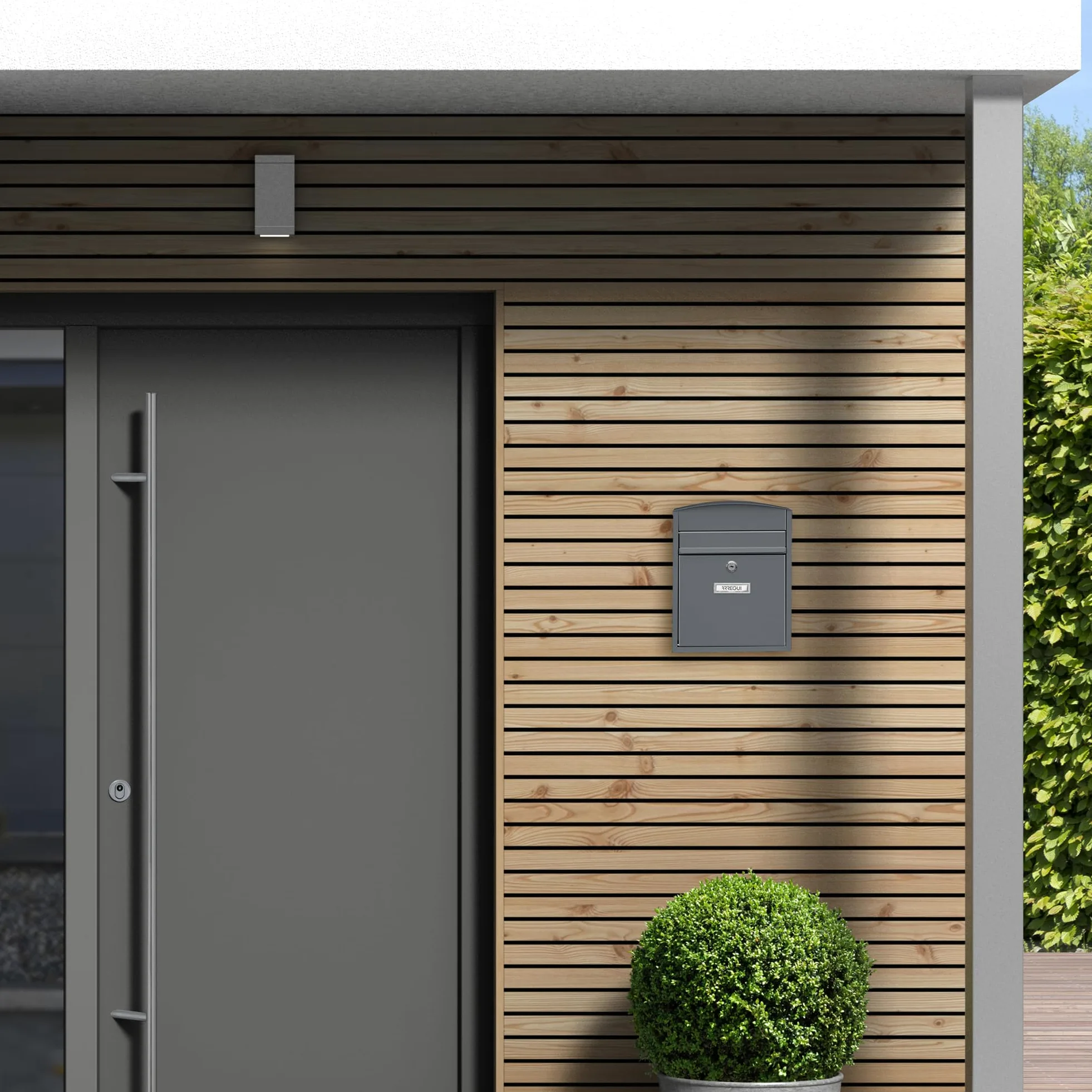 ARREGUI Compact E5735 Buzón Exterior de Acero Tamaño S (Correo DIN A5) | Buzón de Pared Pequeño | Buzón de Correo Individual | Antilluvia | Fácil de Instalar | Antracita