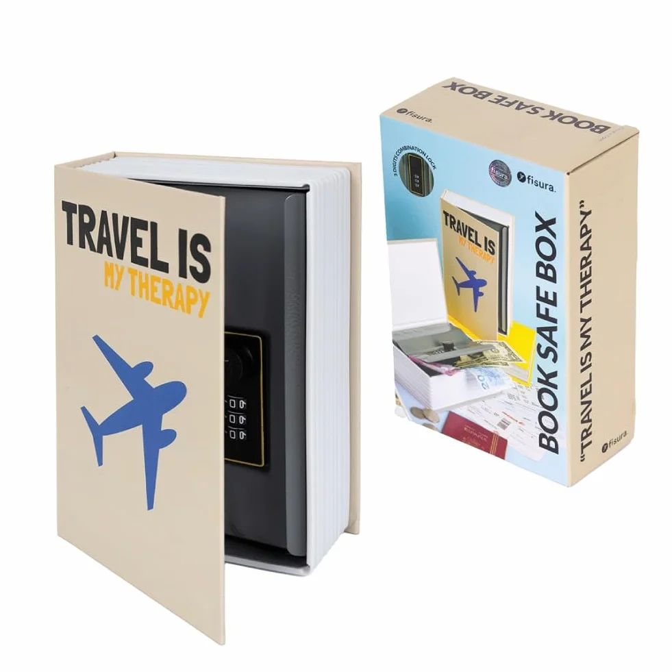 Caja de seguridad en forma de libro con cerradura de combinación 18 x 11,5 cm