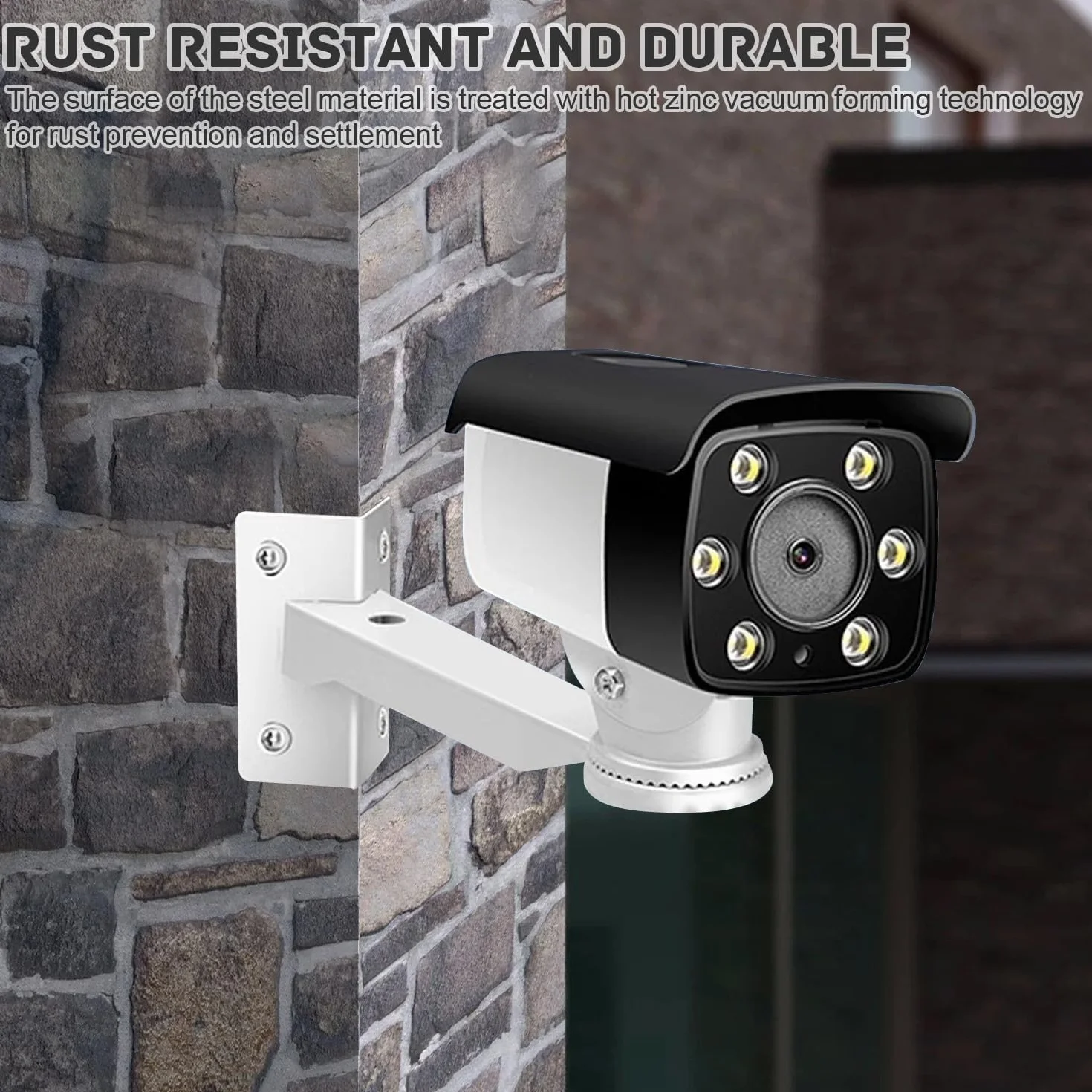 Soporte Ajustable para Cámara de Vigilancia Exterior, Ofrece un ángulo Múltiple Ajustable para una Instalación fácil y Versátil, Ideal para Cámaras de Seguridad y Videovigilancia