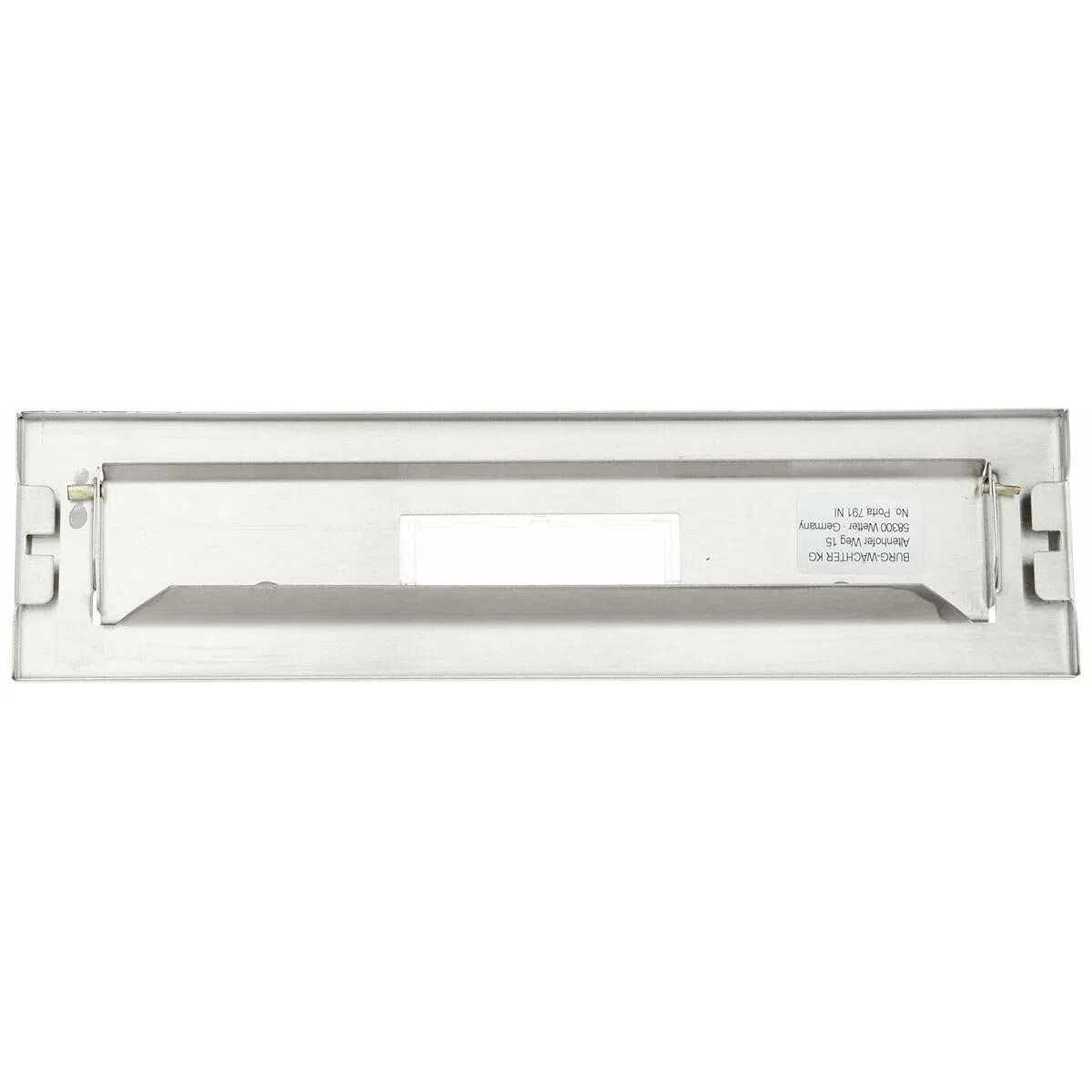 Burg-Wächter Panel empotrable externo de acero inoxidable con etiqueta de identificación, ranura para cartas, solapa para postes, Porta 791 Ni, 266 x 88 x 9 mm, plateado