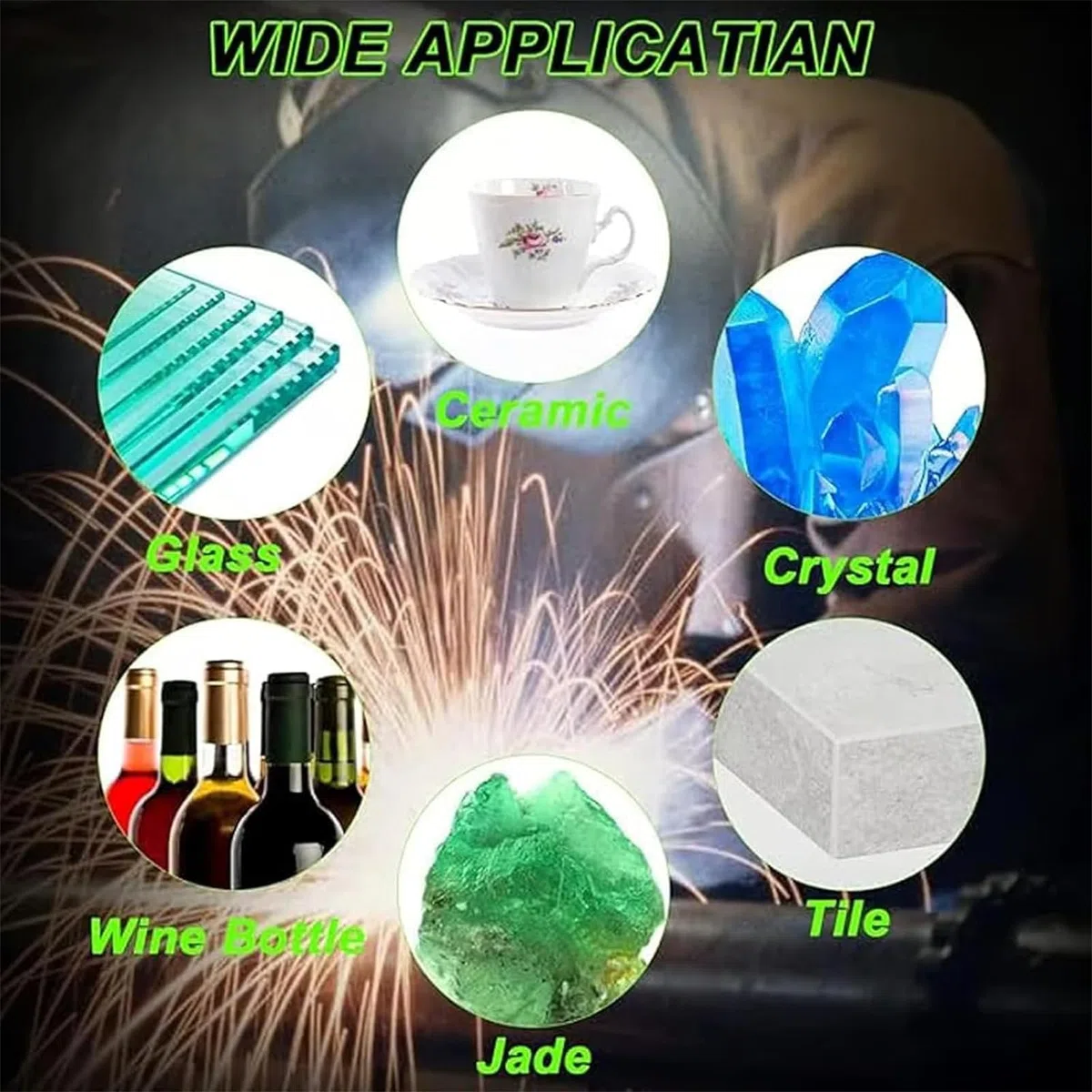 Disco De Amolado Para Cortar Losas De Roca Y Baldosas, Disco De Amolado Plano Para Placas De Roca, Disco De Amolado Verde Para Losas De Roca Para Vidrio (5pcs)