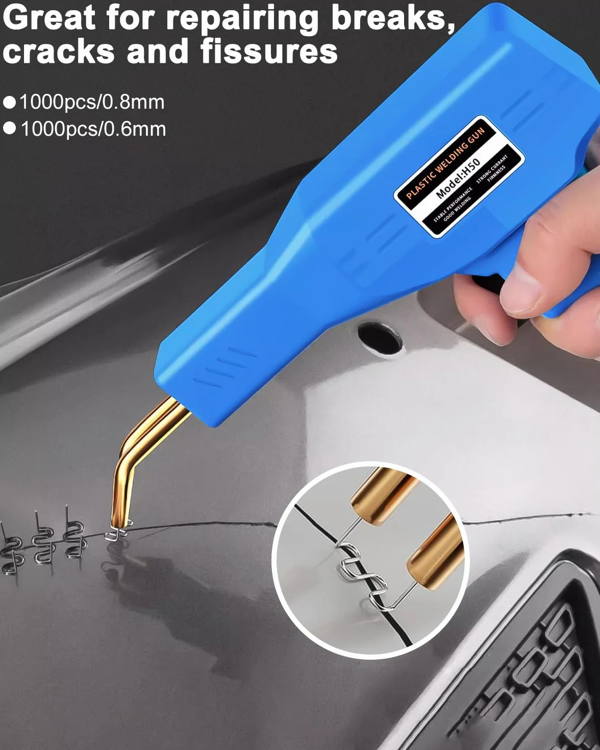 jutyum 1200 PCS Grapas Onduladas,Plastico Soldadura Reparar Grapadoras Calientes,de Onda CalienteGrapas de Onda Precortadas,Grapas Calientes para Soldar Reparación de Parachoques de Plastico de Autos