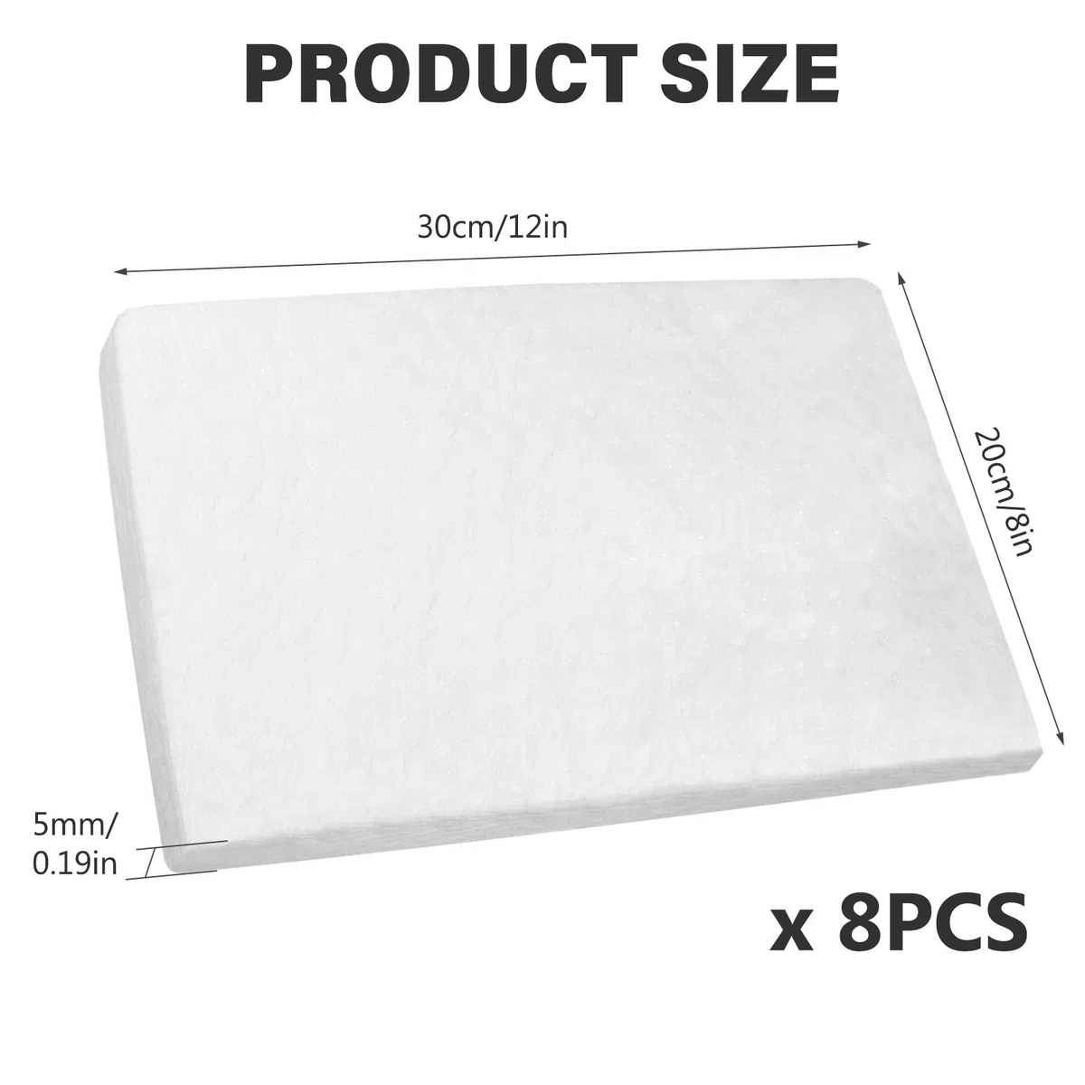 8 Piezas Lana de Ceramica Bioetanol, 30x20cm Esponja de Lana Cerámica Reemplazo Aislamiento de Fibra Cerámica para Fogatas de Mesa para Prolongar el Tiempo de Combustión