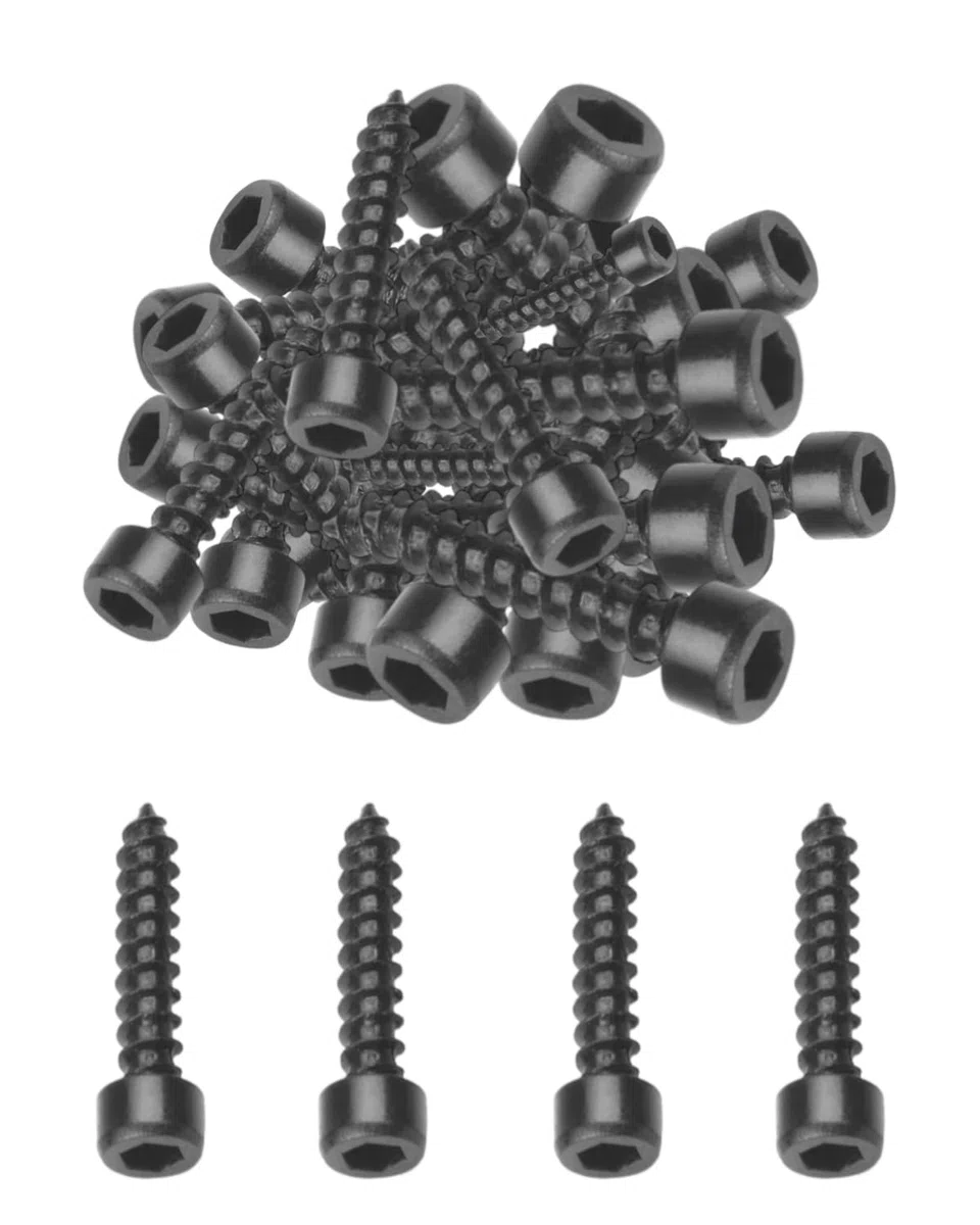 50pcs acero al carbono tornillos autorroscantes, tornillos hexagonales negro M4x20mm