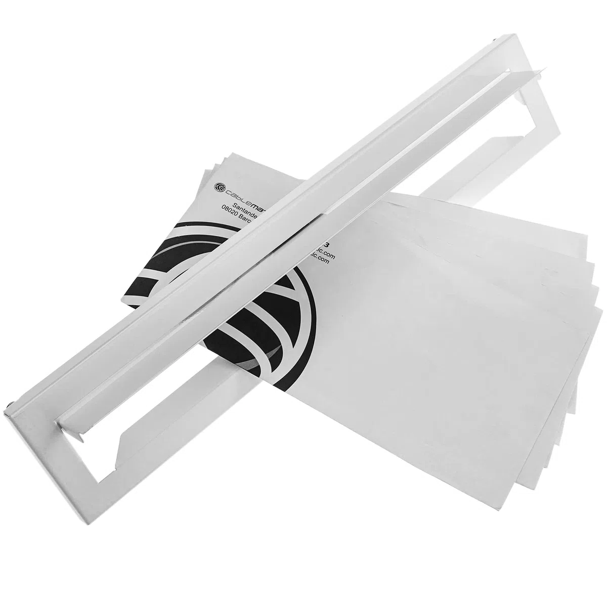 PrimeMatik - Bocacartas Correo para Puertas y Vallas en Acero Blanco 364 x 71 mm