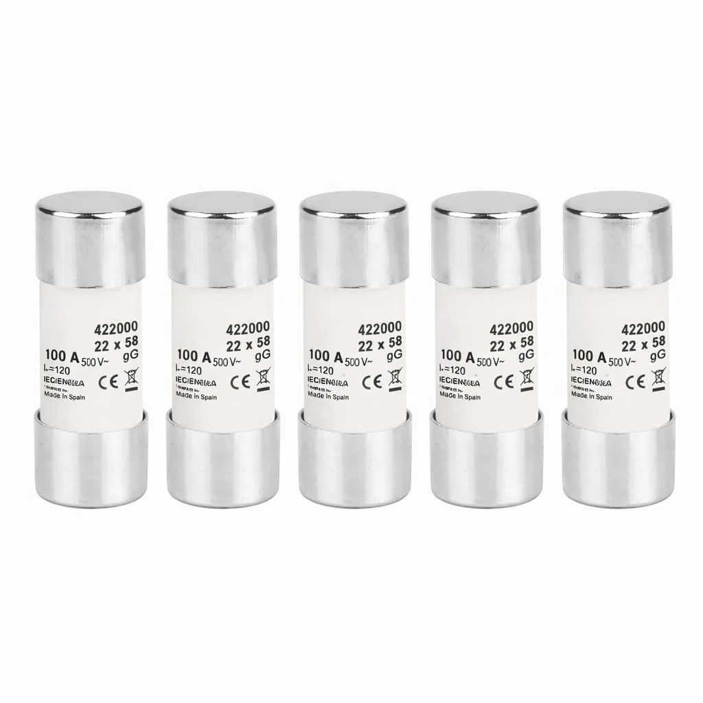 Fusible de Tubo Cerámico Cilíndrico 22 * 58mm - Pack de 5 Unidades - 125A - 400VAC - Tipo gG