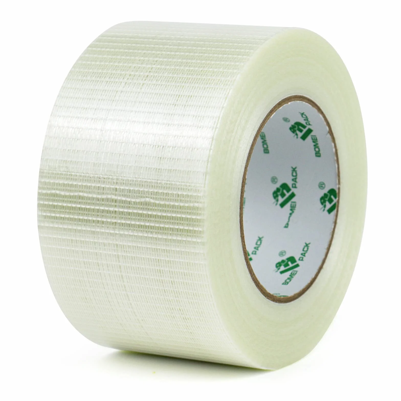 BOMEI PACK 75mm x 50m Cinta De Filamento, Claro Filamento Cinta de Flejado, Cinta de Fibra de Vidrio, Cinta de Sellado De Uso Pesado Impermeable