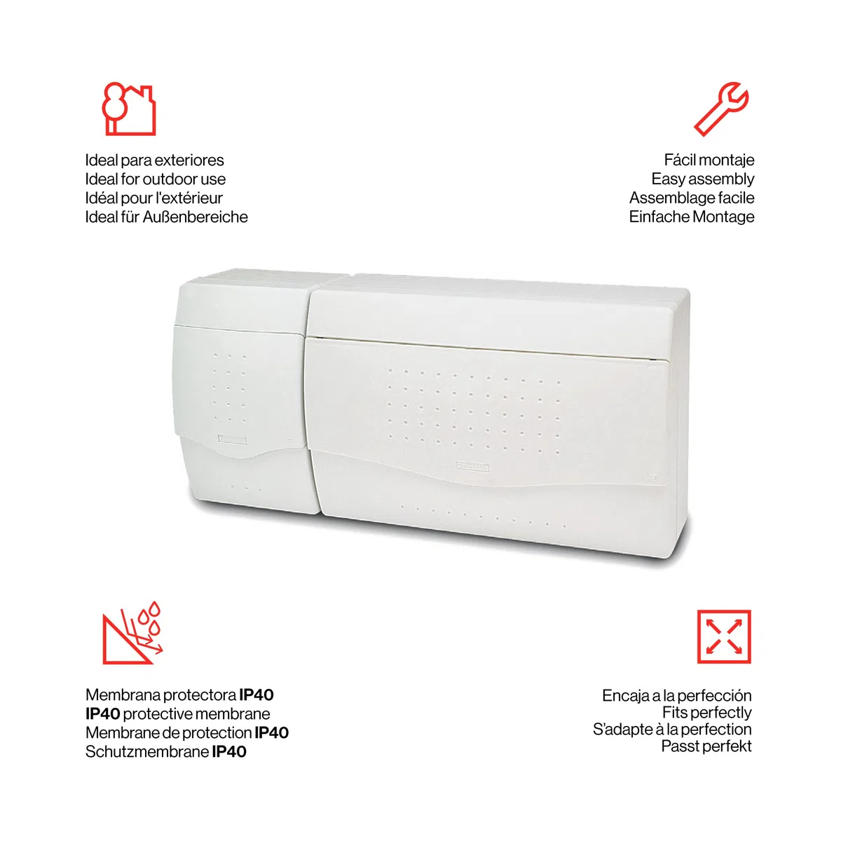 FAMATEL – Armario Nuova superficie | IP 40 | ICP 32+14 elementos | 195x404x100 | Puerta Opaca