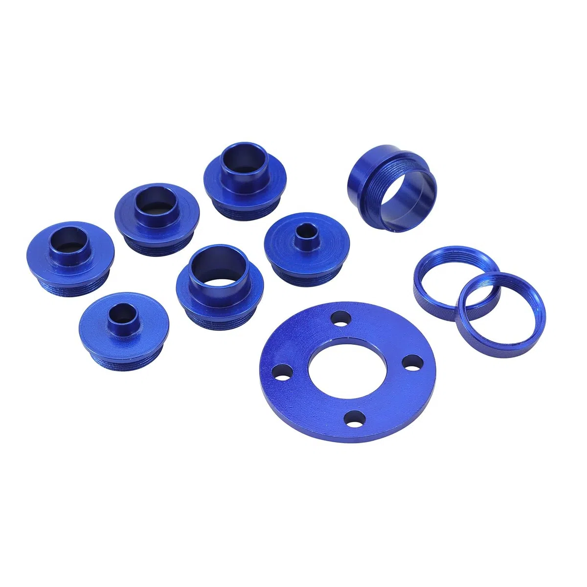 KATSU Juego de Bujes de Guía de Enrutador de Aleación de Aluminio 10 Piezas 10-30mm Métrico Plantilla de Enrutador de Alta Precisión Tuerca de Bloqueo y Kit de Adaptador 105438