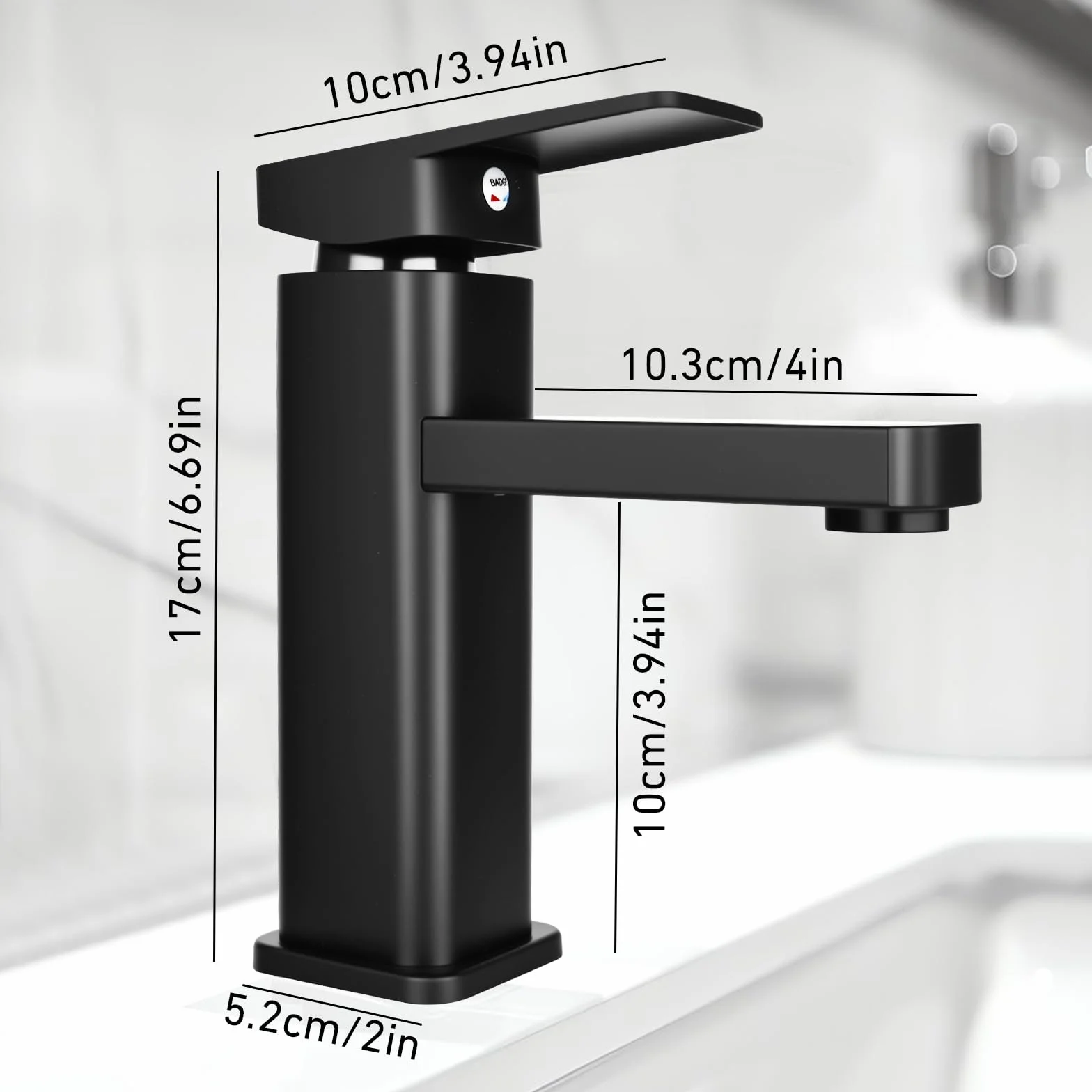 Grifo de Baño Llave de Lavabo Armadura Negro Mezclador de Lavabo Grifo de Agua Fría y Caliente Mezclador de Una Maneta Negro Mate Armadura de Baño para Baño Fregadero Acero Inoxidable Latón