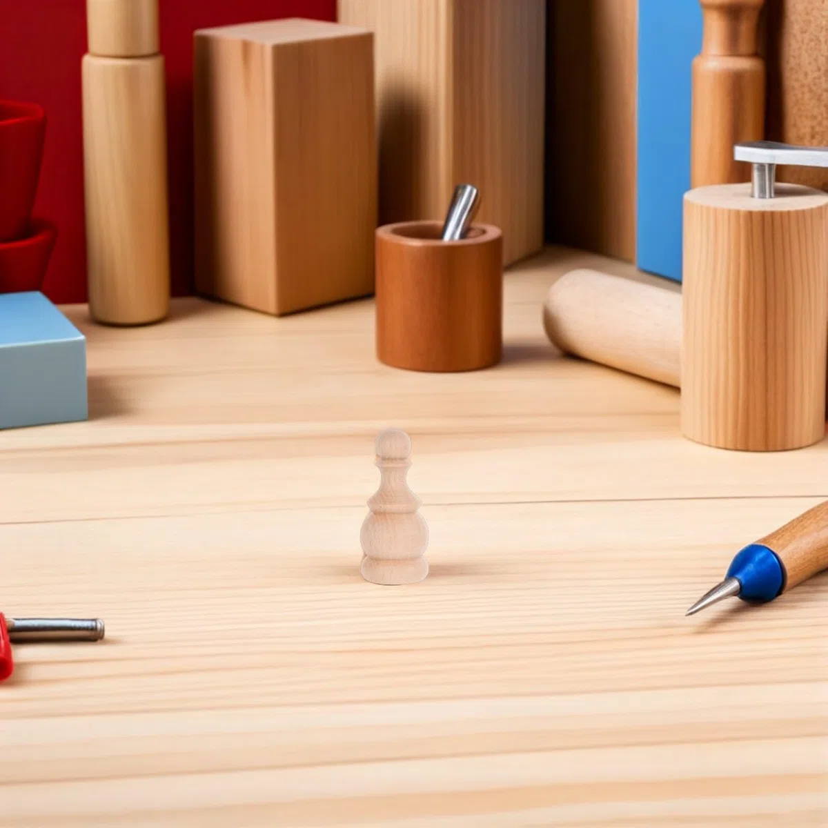 Angoily Remates Decorativos de Madera sin Terminar para Postes de Escaleras y Muebles, 6 Piezas Superficie Lisa y Fácil Instalación para Proyectos de Manualidades