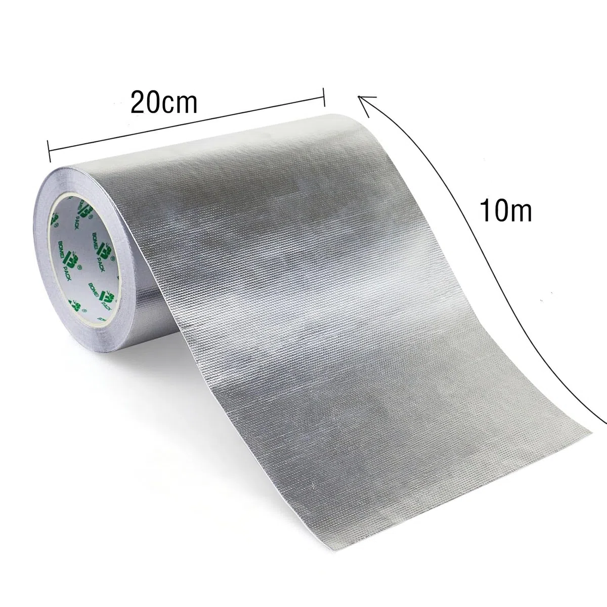 2 Rollos Cinta Adhesiva de Aluminio Aislante Térmico,200mmx10m Rollo de Aluminio Adhesivo de Alta Temperatura de Reparación,Cinta de Aluminio para Sellar Sistemas