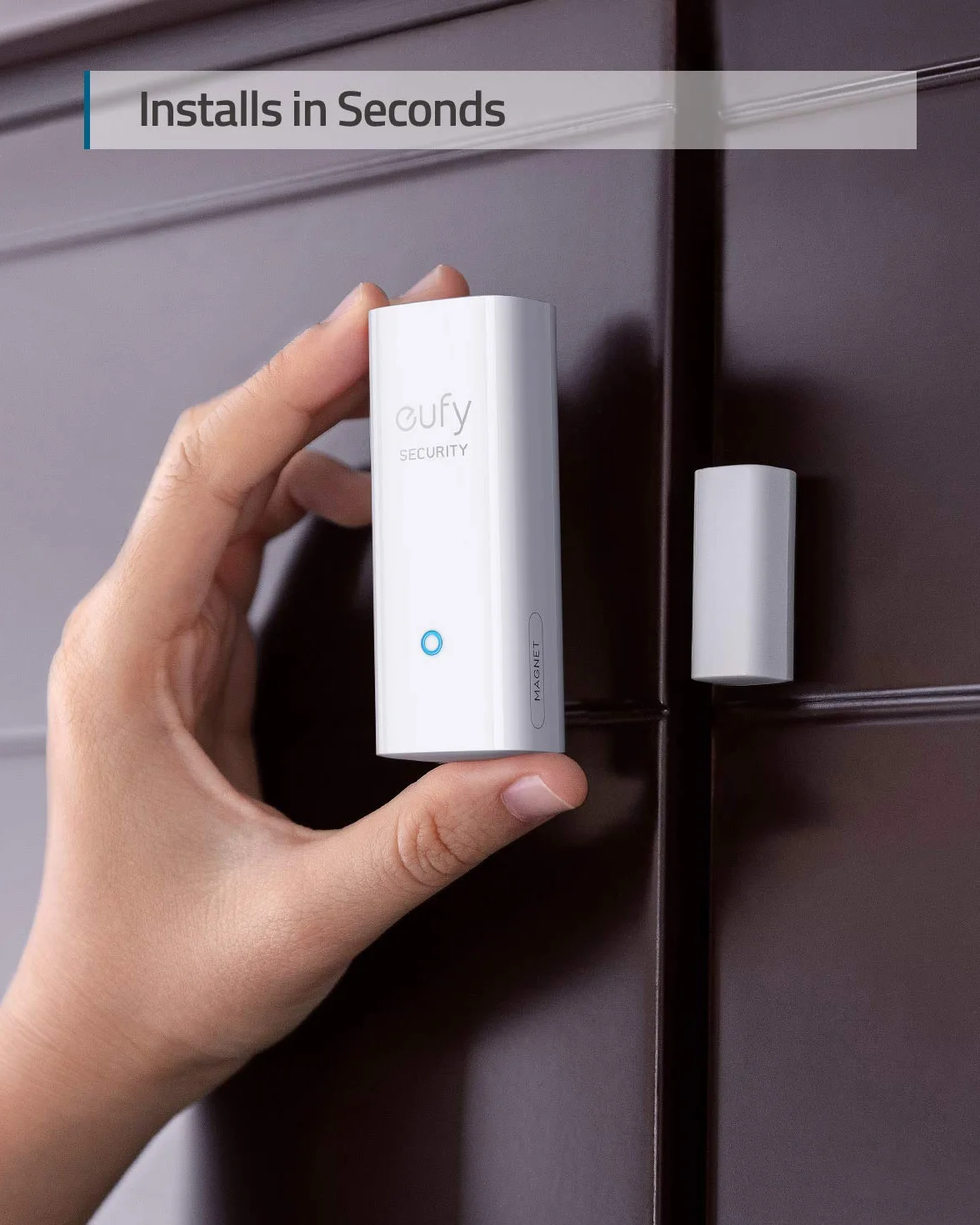 eufy Security by Anker, Sensor de Puerta, Detecta Apertura/Cierre de Puertas y Ventanas, Envía Alarma, Dispara Alarma, 2 años de batería, Requiere eufy Security HomeBase/HomeBase E