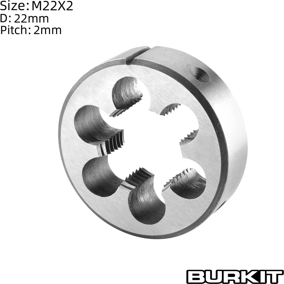 Burkit M22 X 2 Roscado redondo M22 X 2, rosca de máquina M22 x 2,0 Die mano derecha
