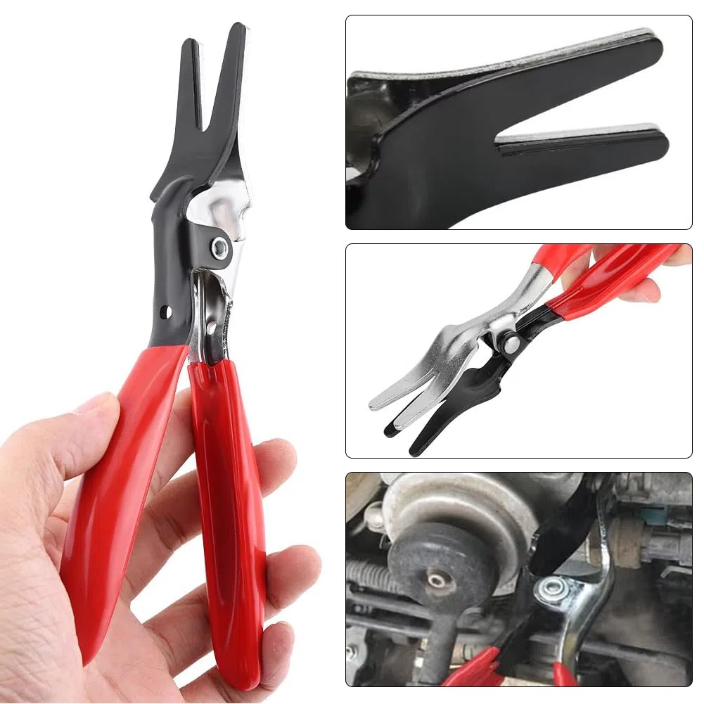 Alicates para Quitar Mangueras, Alicates para Abrazaderas de Manguera, Alicate Linea Combustible, Alicates de Cuello Tipo R, Alicate para Tubos de Combustible, Alicate Abrazaderas Coche, 2 Piezas