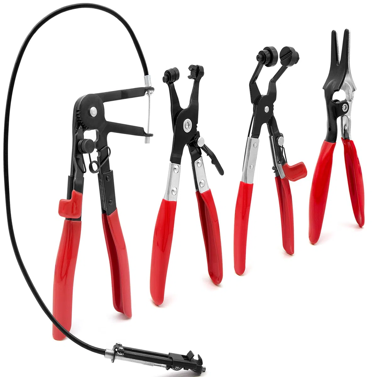 4pcs Alicates para Abrazaderas de Manguera, Alicates para Abrazadera Coche, Alicate de Extracción de Mangueras, Hose Clamp Pliers para Reemplazo de Manguera de Combustible