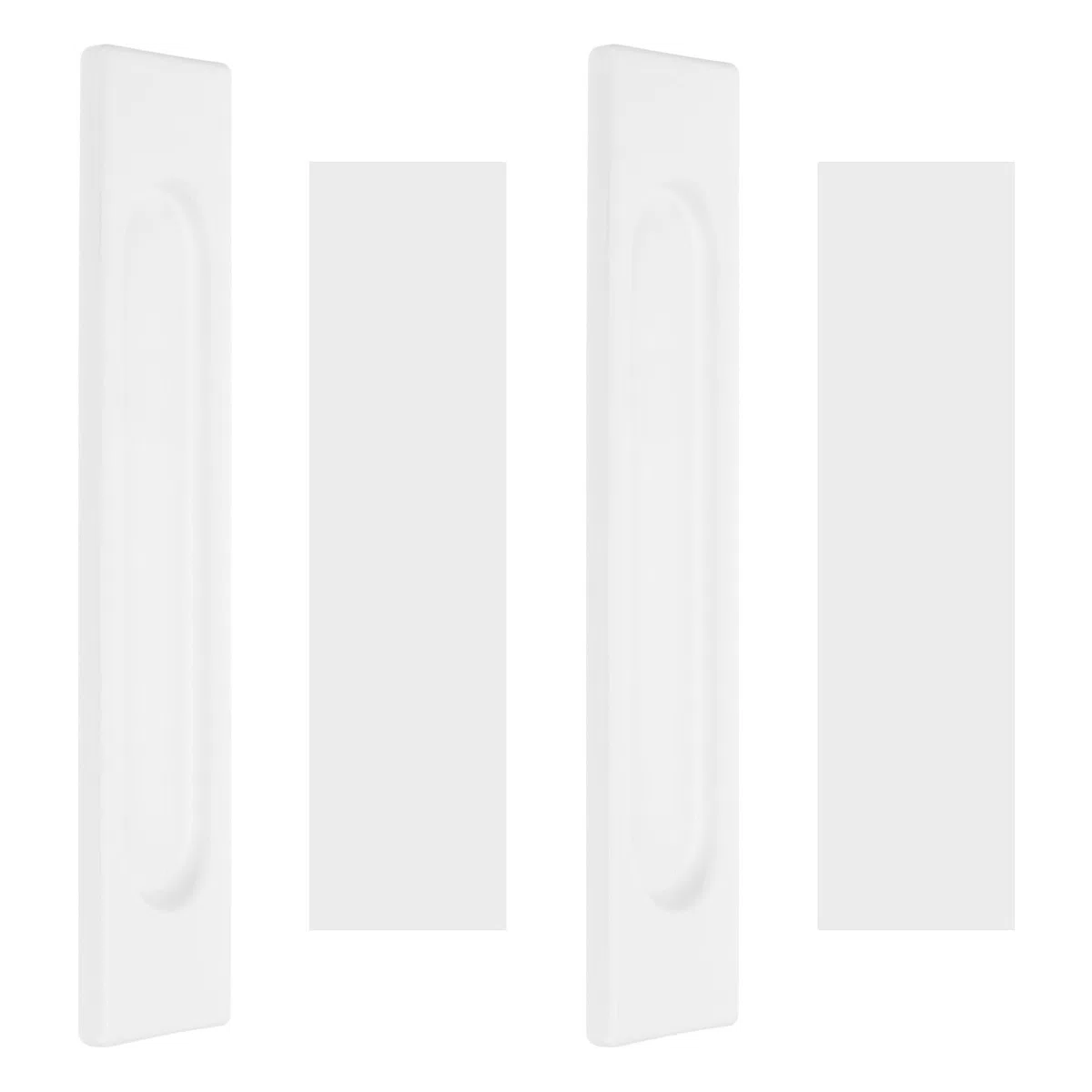 QUARKZMAN 2 Piezas Tiradores Rectangulares Autoadhesivos Para Puertas Correderas, 5.9" Tiradores De Empuje Para Puertas De Armario Correderas De Granero Ventanas Gabinetes, Blanco