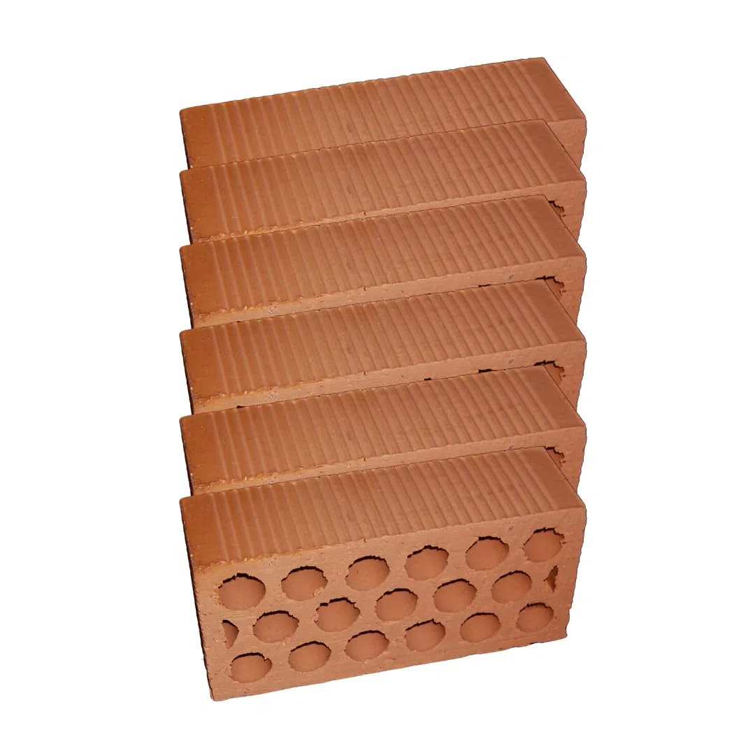Pack 6 Ladrillos Toscos del 10 - Ladrillo Cerámico de Arcilla Cocida 24x11x10 cm - Alta Resistencia para Obras, Reformas y Construcción