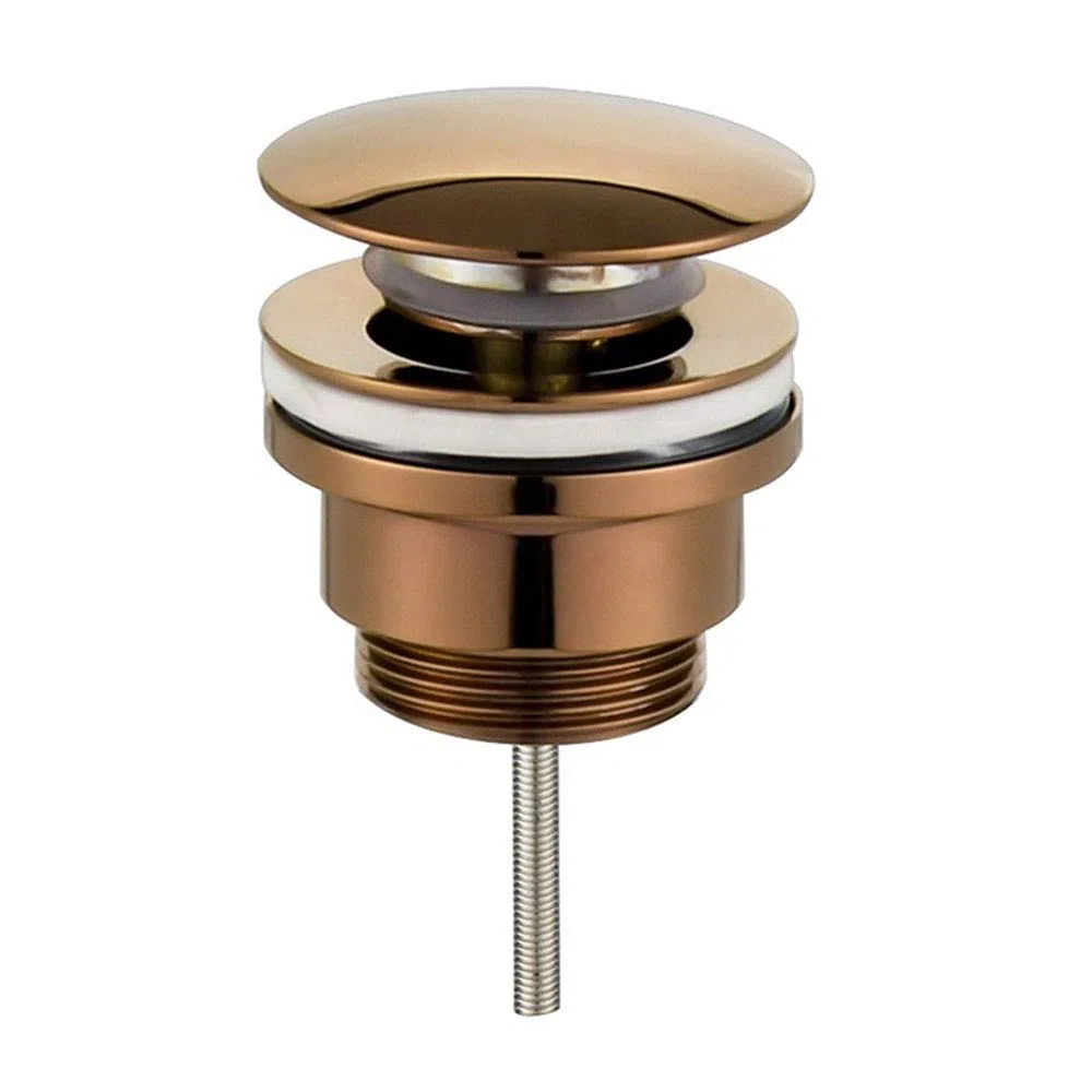 Kibath L480671 Válvula Clic Clac Universal Oro Desagüe Push-up de Lavabo y Bidet, con Acabado Rosa. Tuerca de 1 1/4. Fabricada en latón