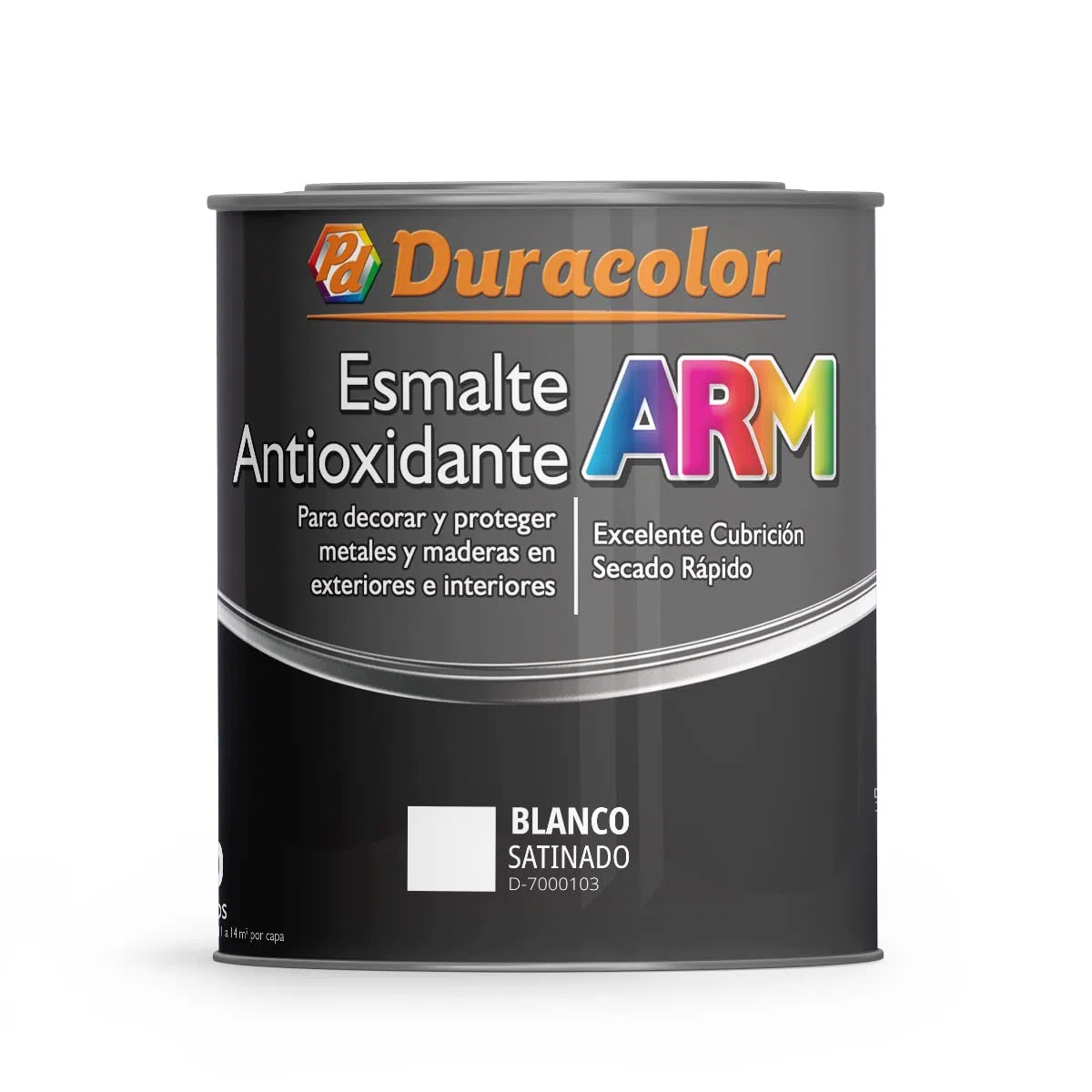 Esmalte Antioxidante ARM - Color Blanco Satinado - 750 ml - Superficie Exterior e Interior - Acabado Brillante y de Rápido Secado - Excelente Dureza y Resistencia - Duracolor