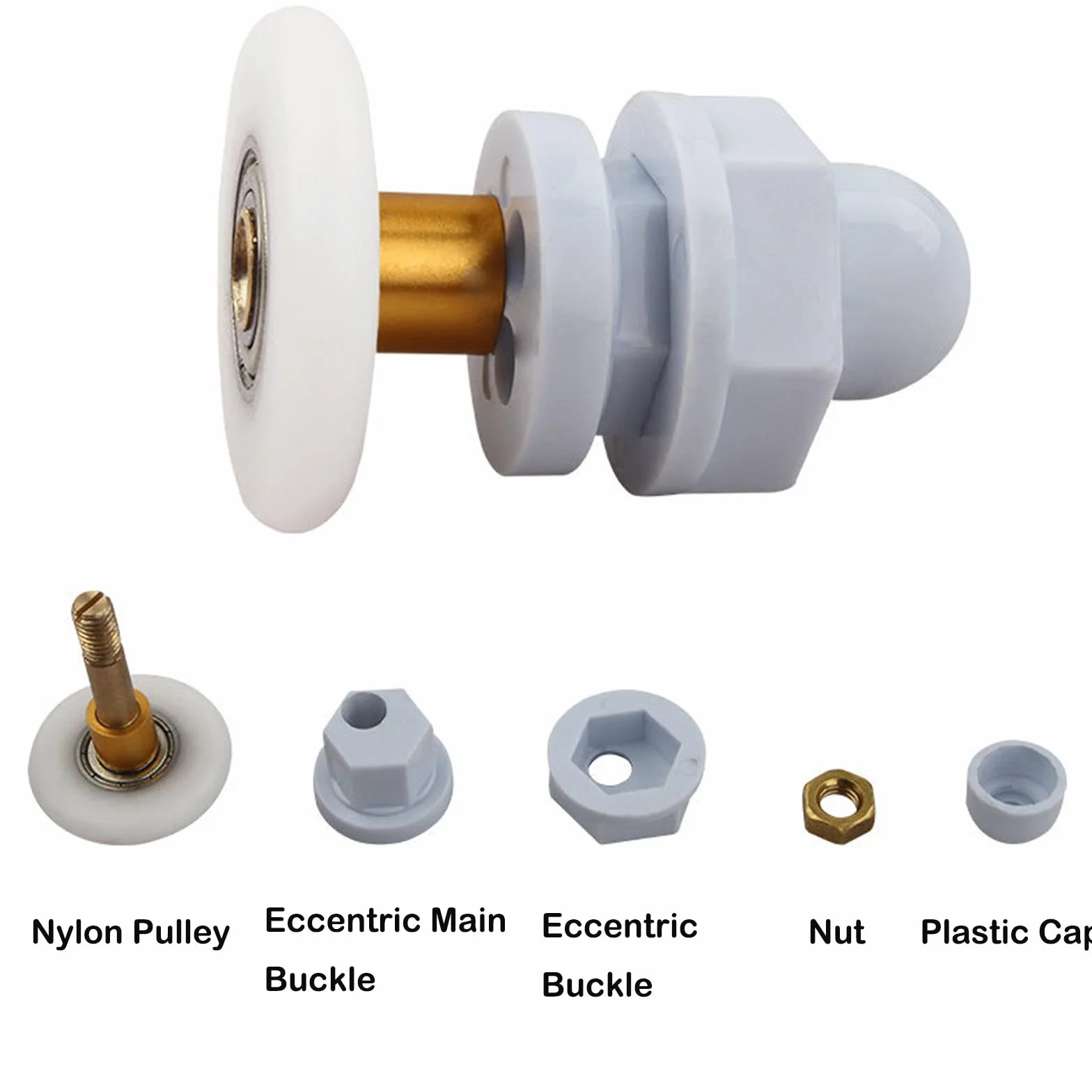 Qikuver Ruedas para Puerta de Ducha, 4 Piezas Rodillo de Repuesto para Puerta de Vidrio para Baño, Barra de Cobre, para Puerta Corredera De Cristal Baño (25MM)